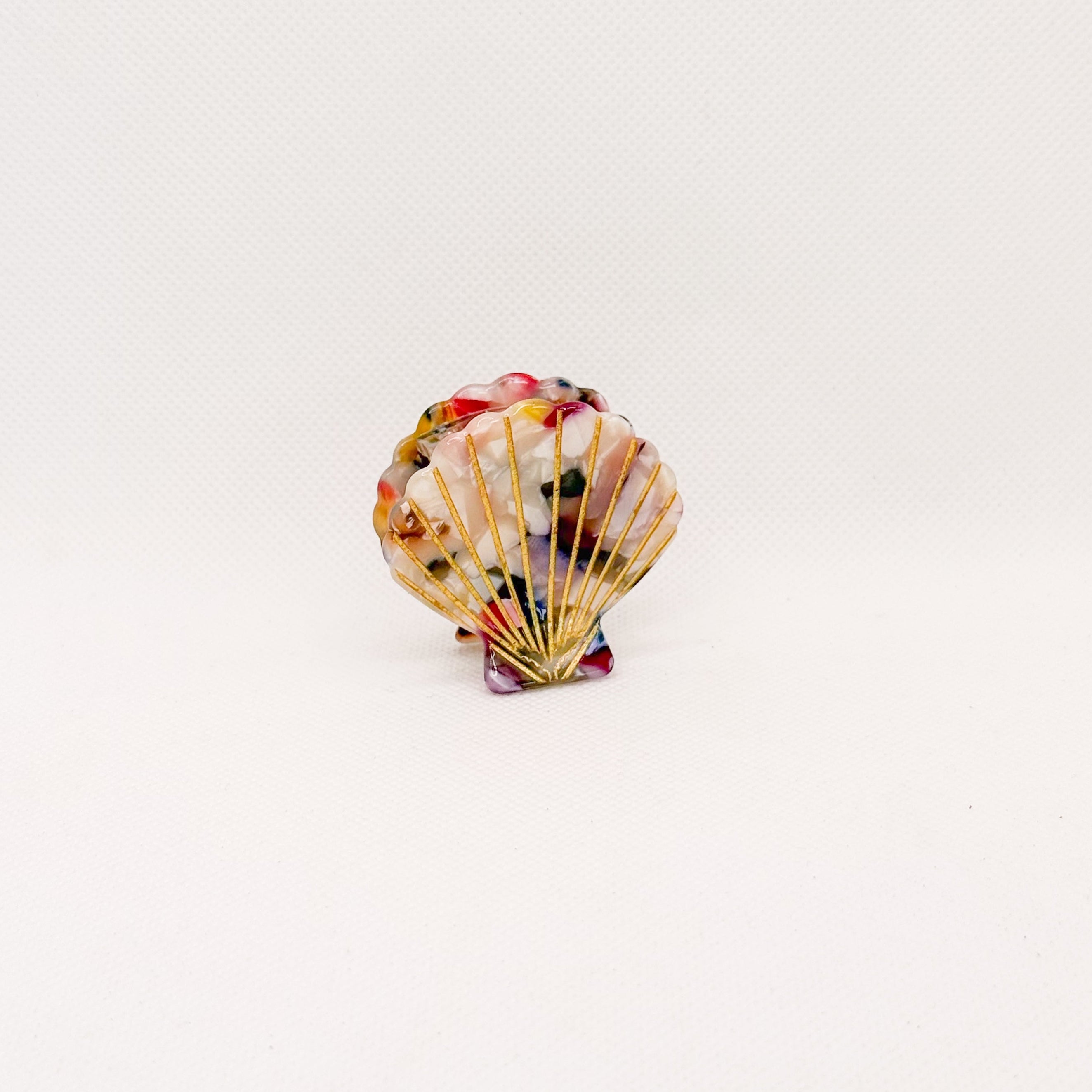 midi rainbow shell hair clip