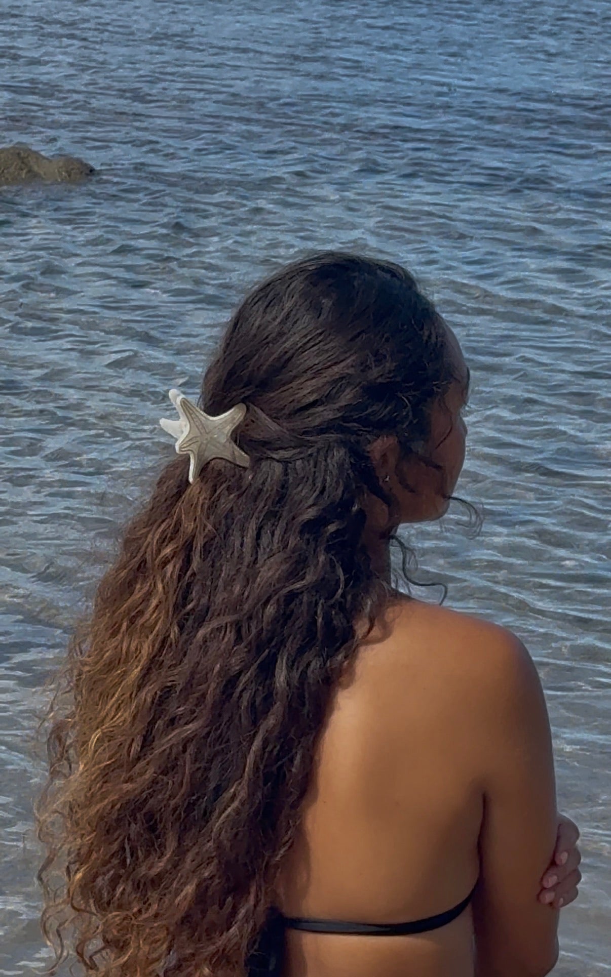white starfish hair claw