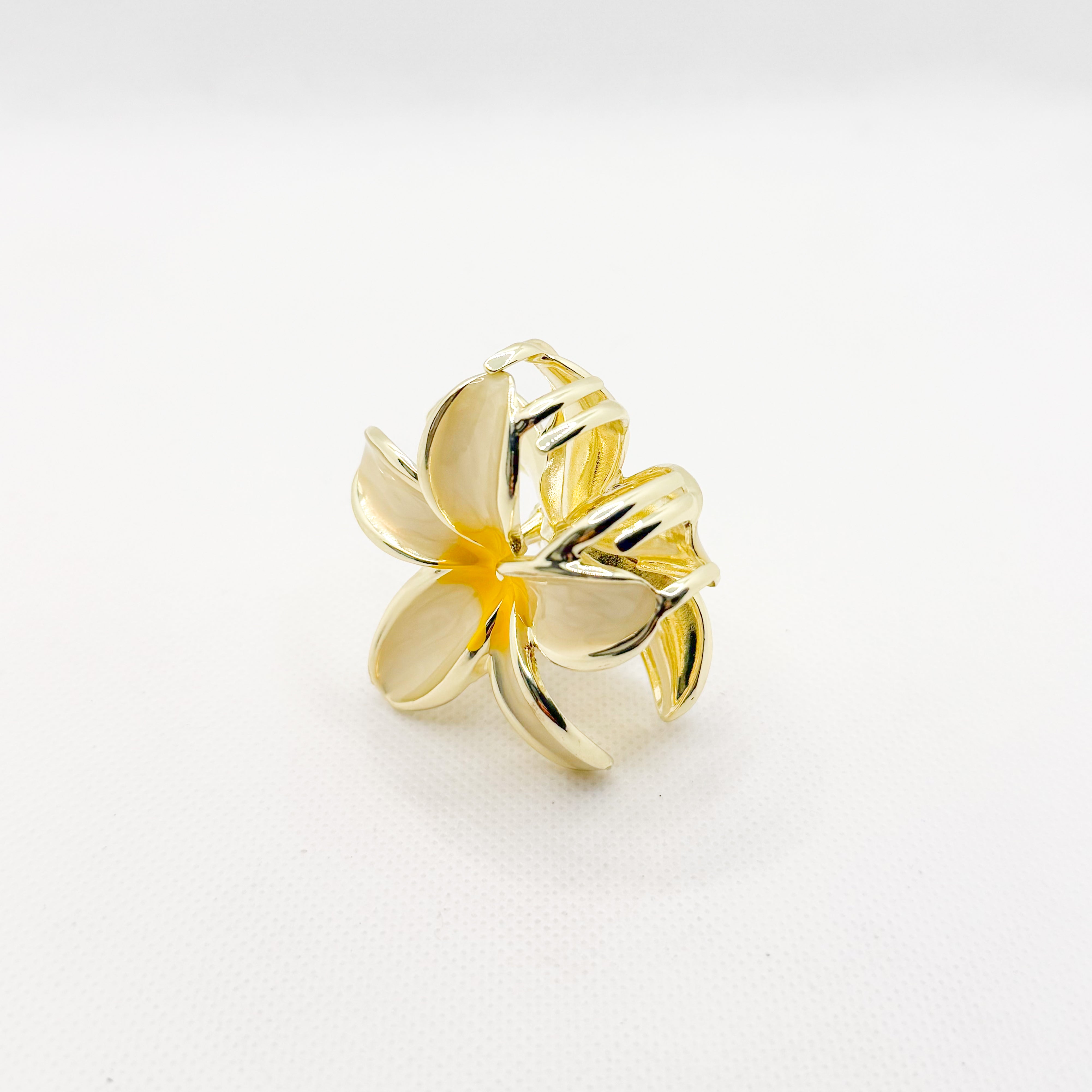 midi metal lei plumeria hair clip