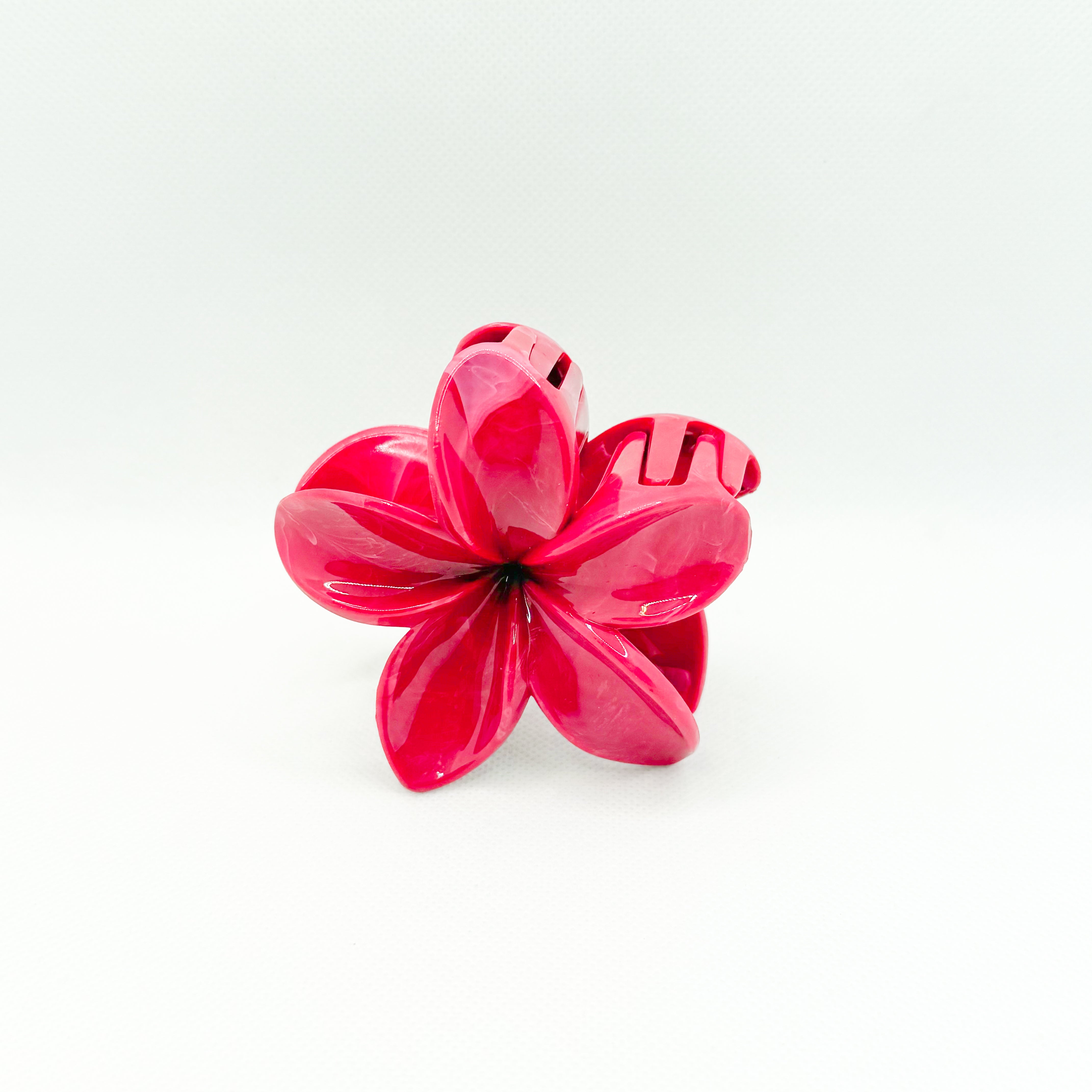 maroon plumeria hair clip