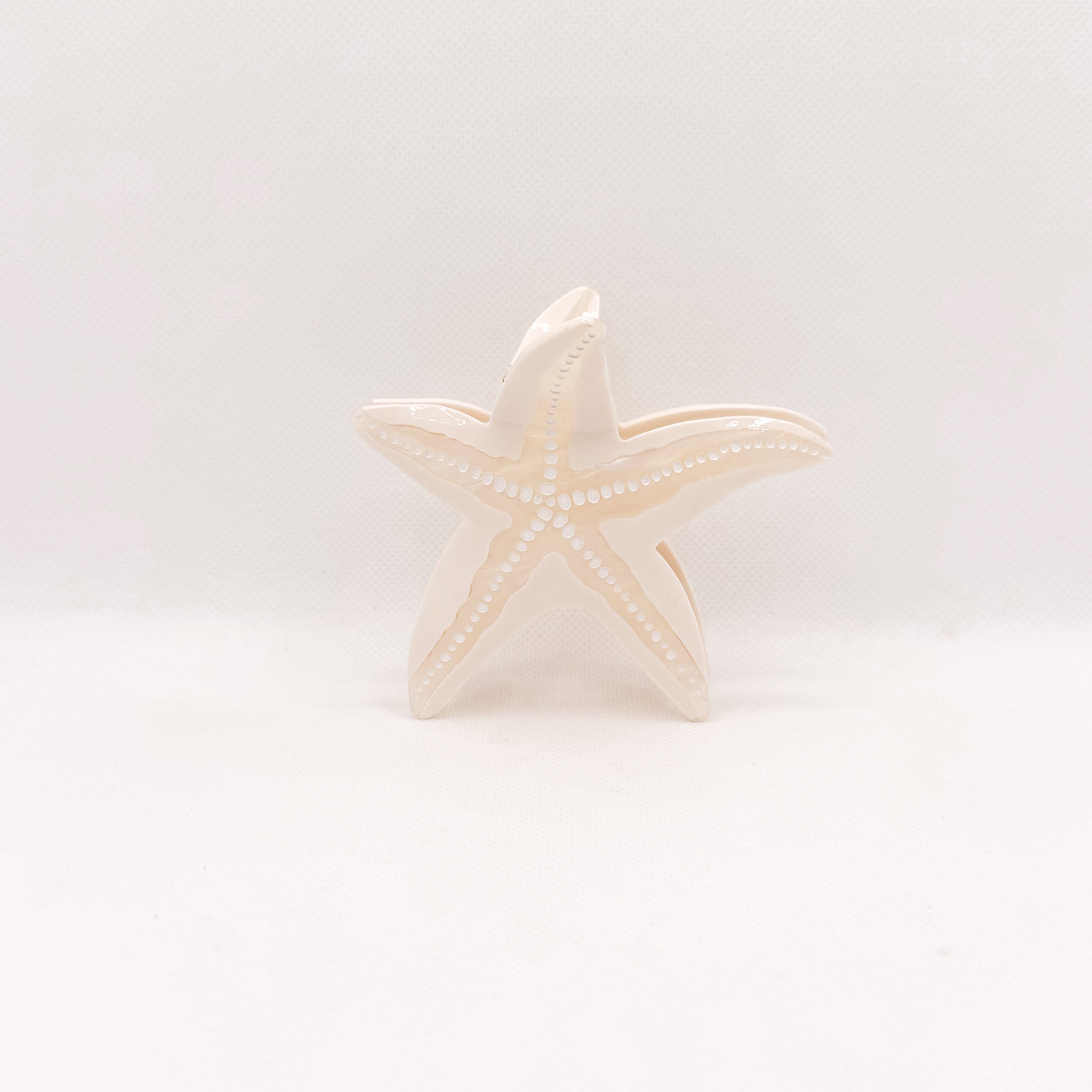 white starfish hair clip