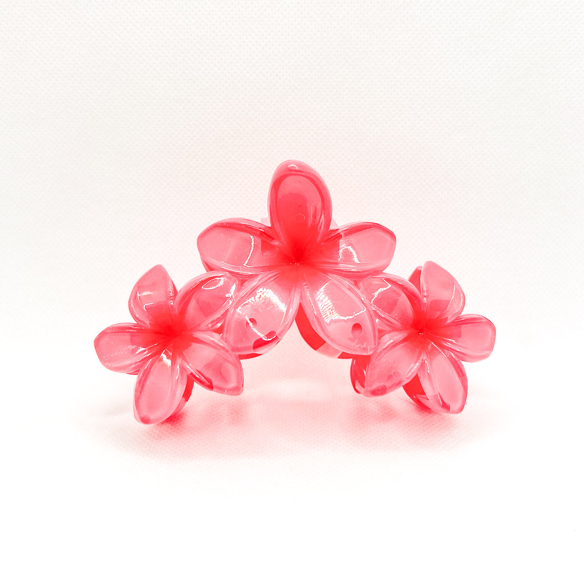 large dark pink triple plumeria hair clip
