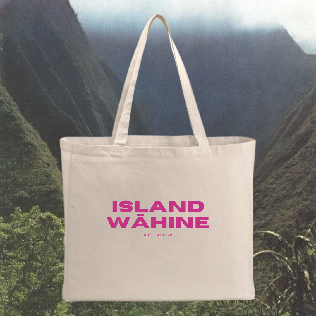 ISLAND WĀHINE (pink) tote bag