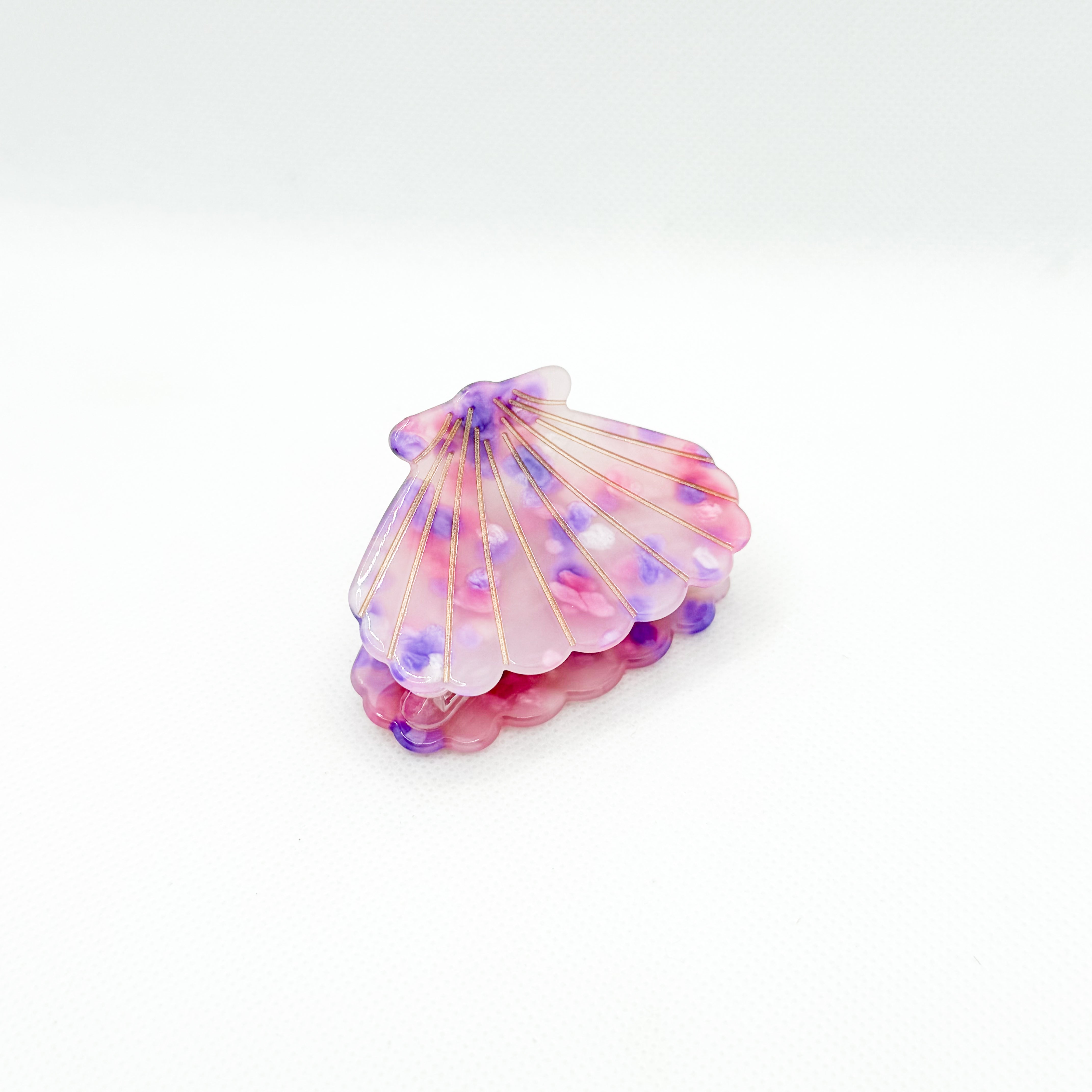 midi wide purple shell hair clip