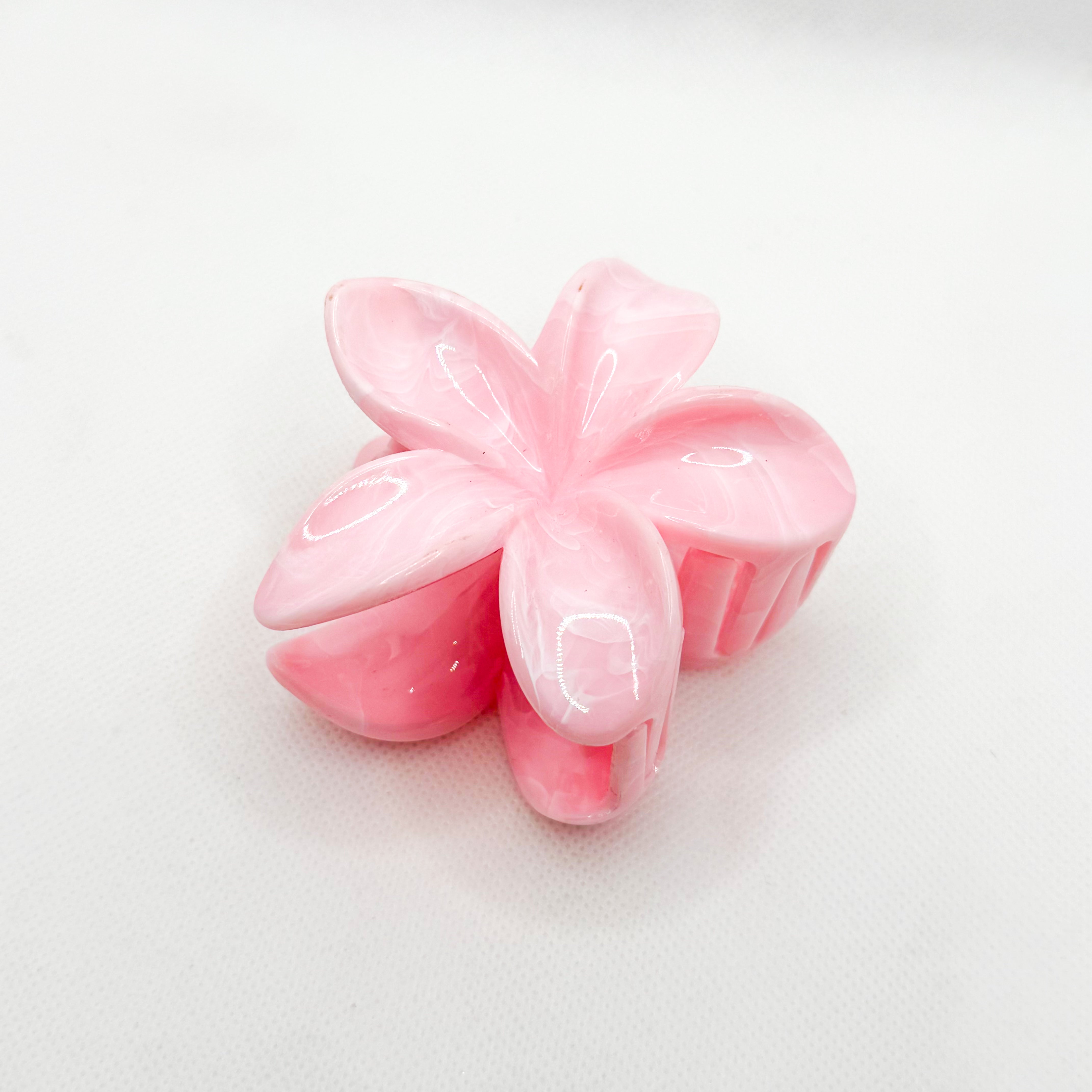 baby pink plumeria hair clip