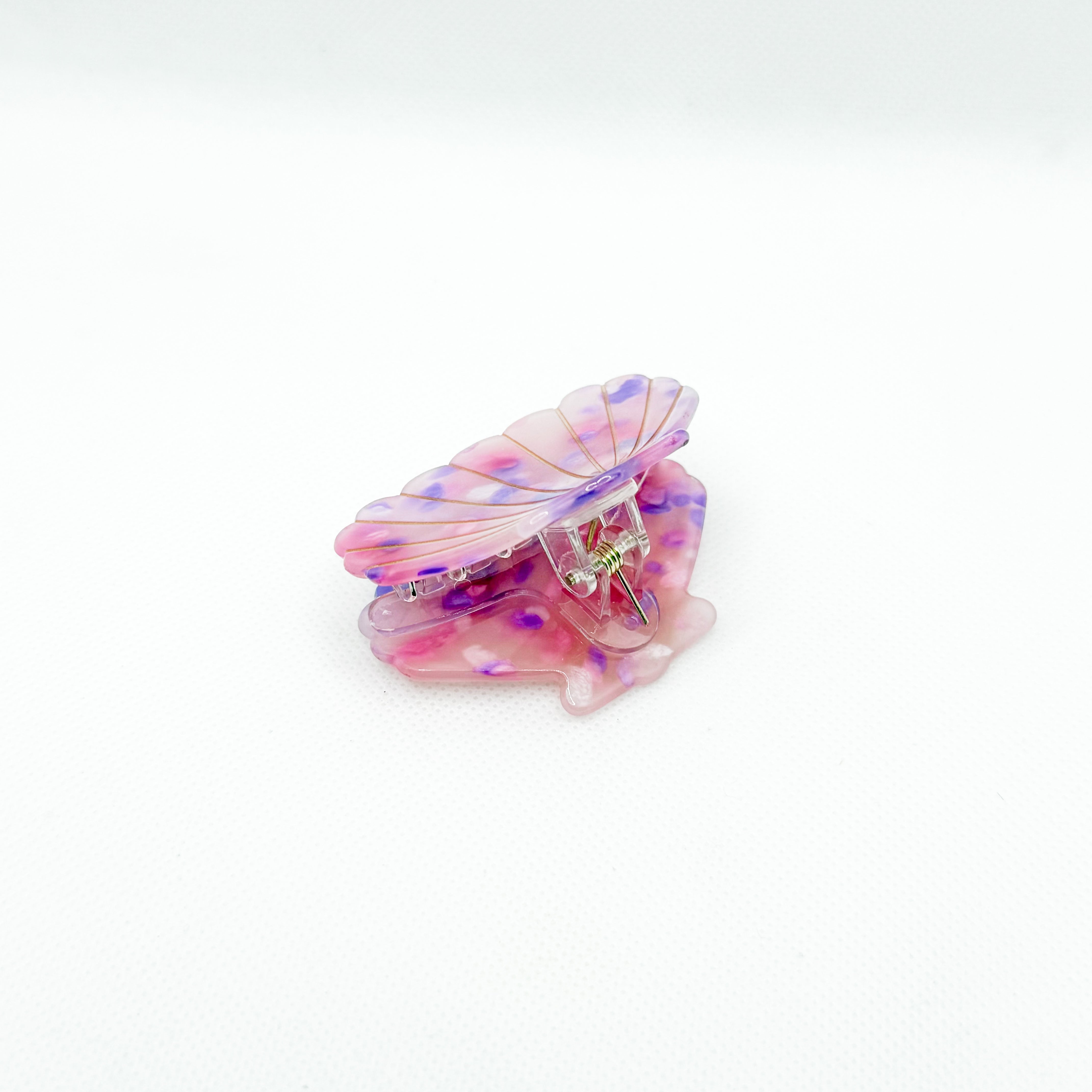 midi wide purple shell hair clip
