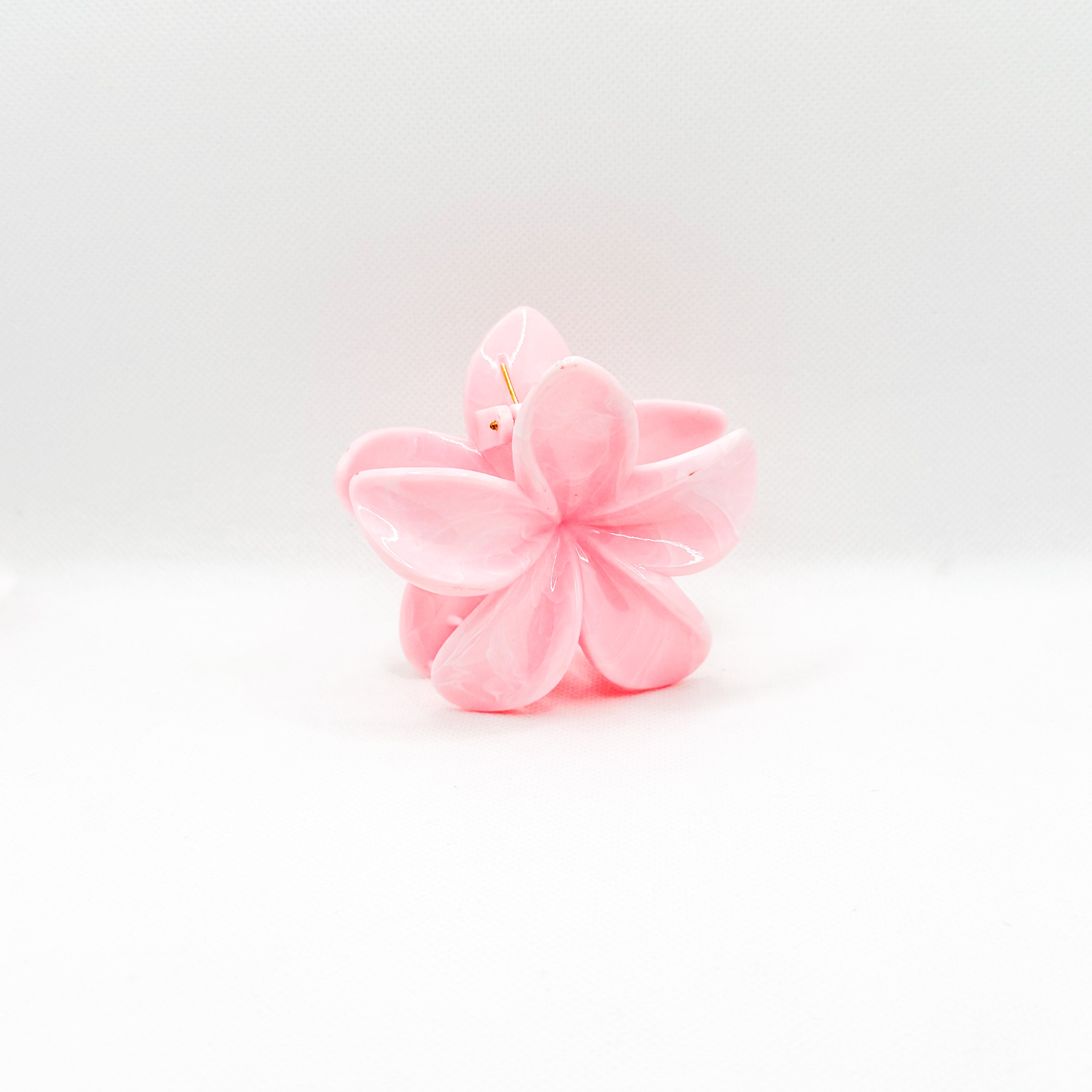 baby pink plumeria hair clip