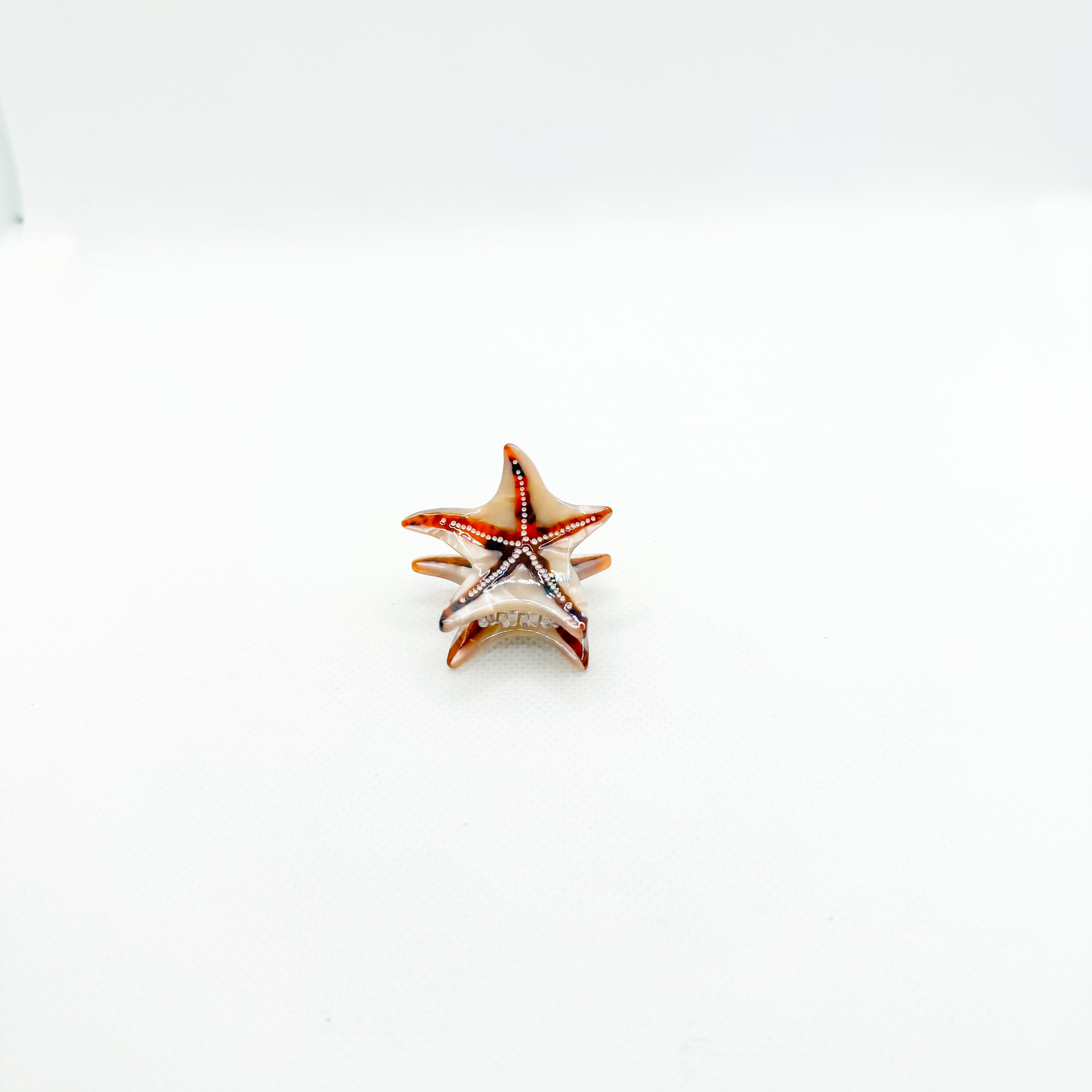 mini brown starfish hair clip