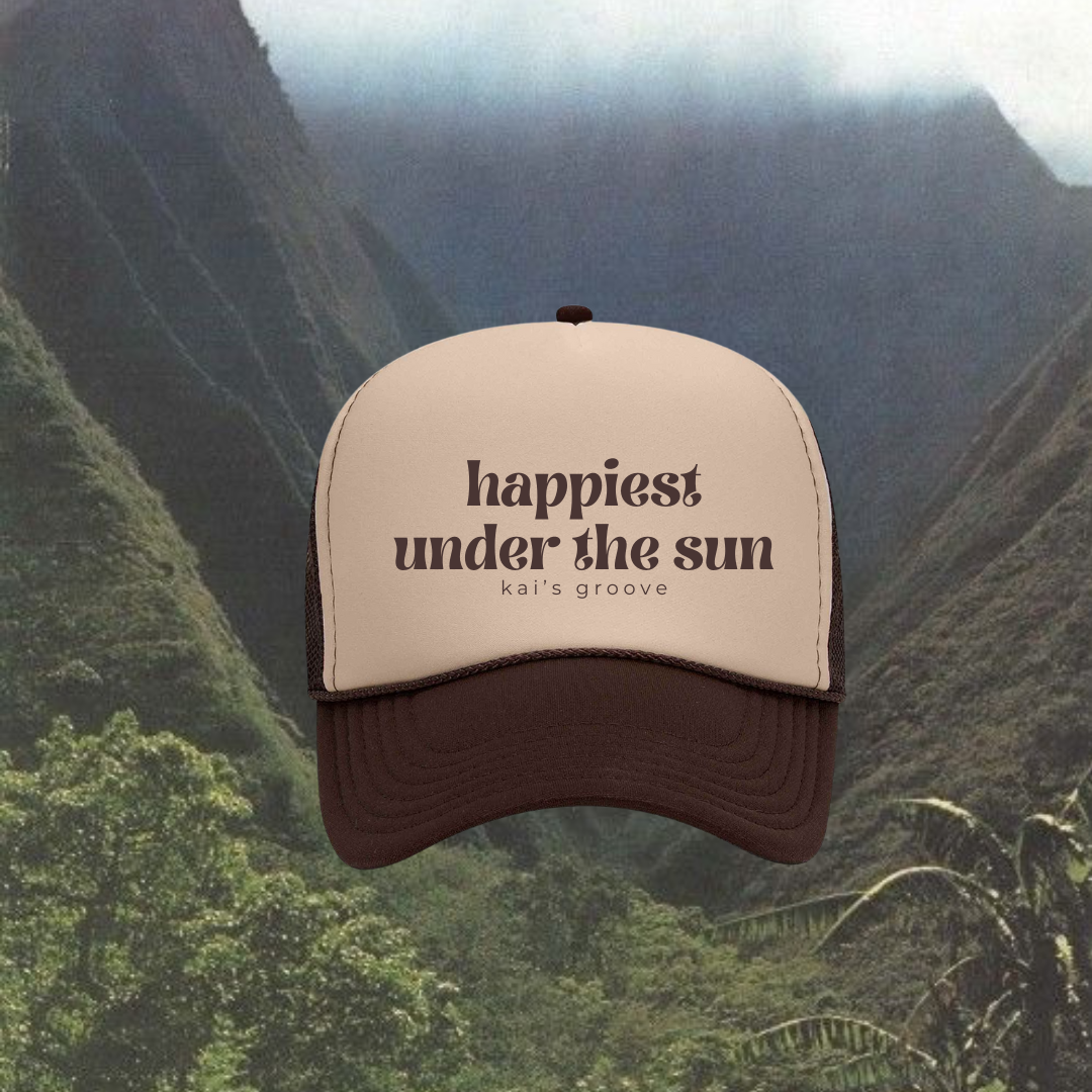 HAPPIEST UNDER THE SUN brown/khaki trucker hat