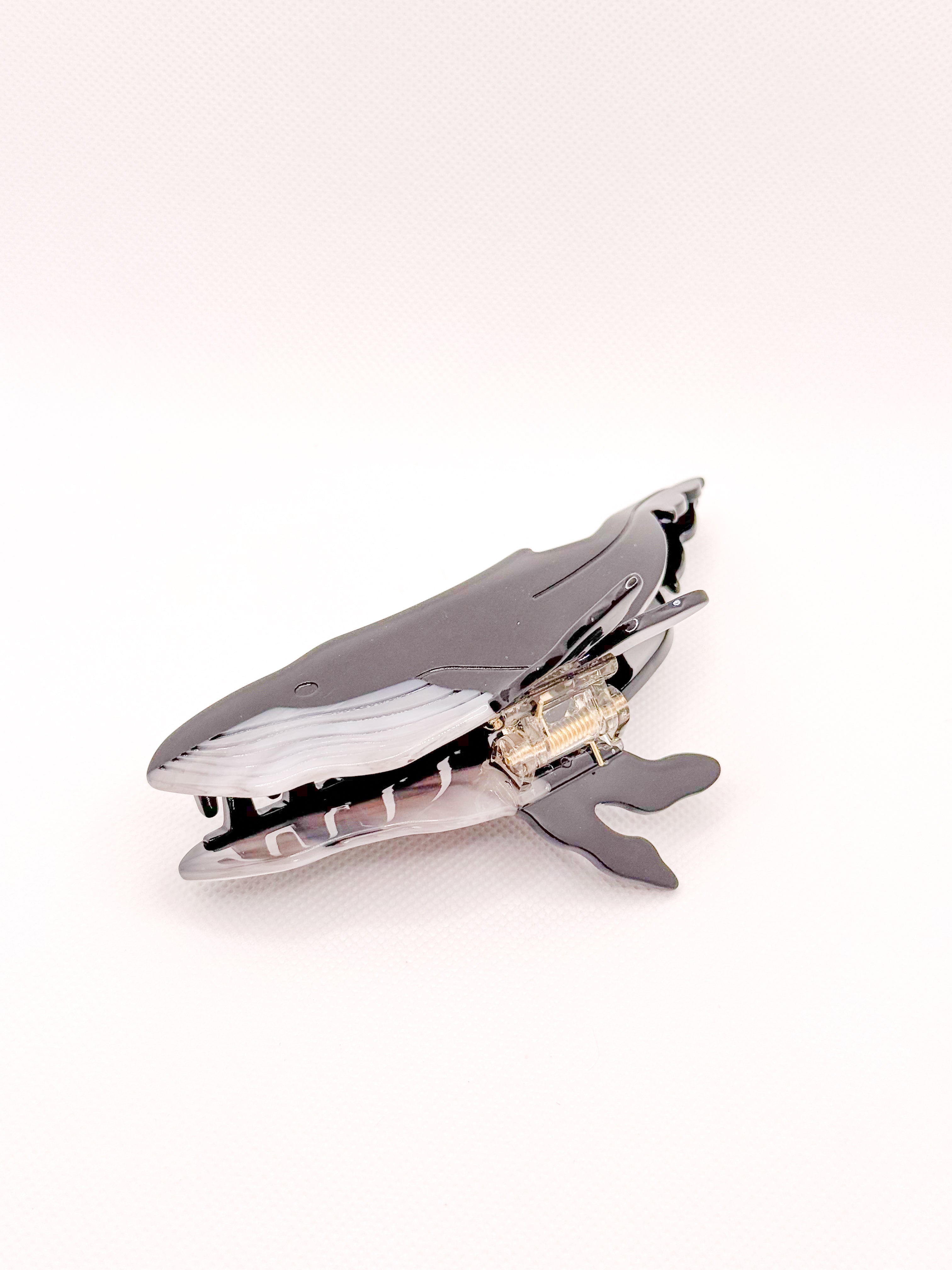black whale hair clip