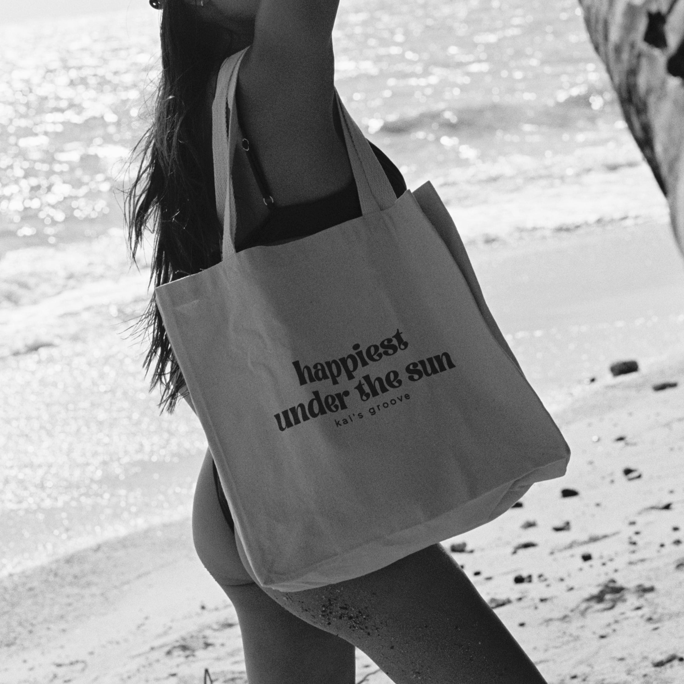 HAPPIEST UNDER THE SUN tote bag