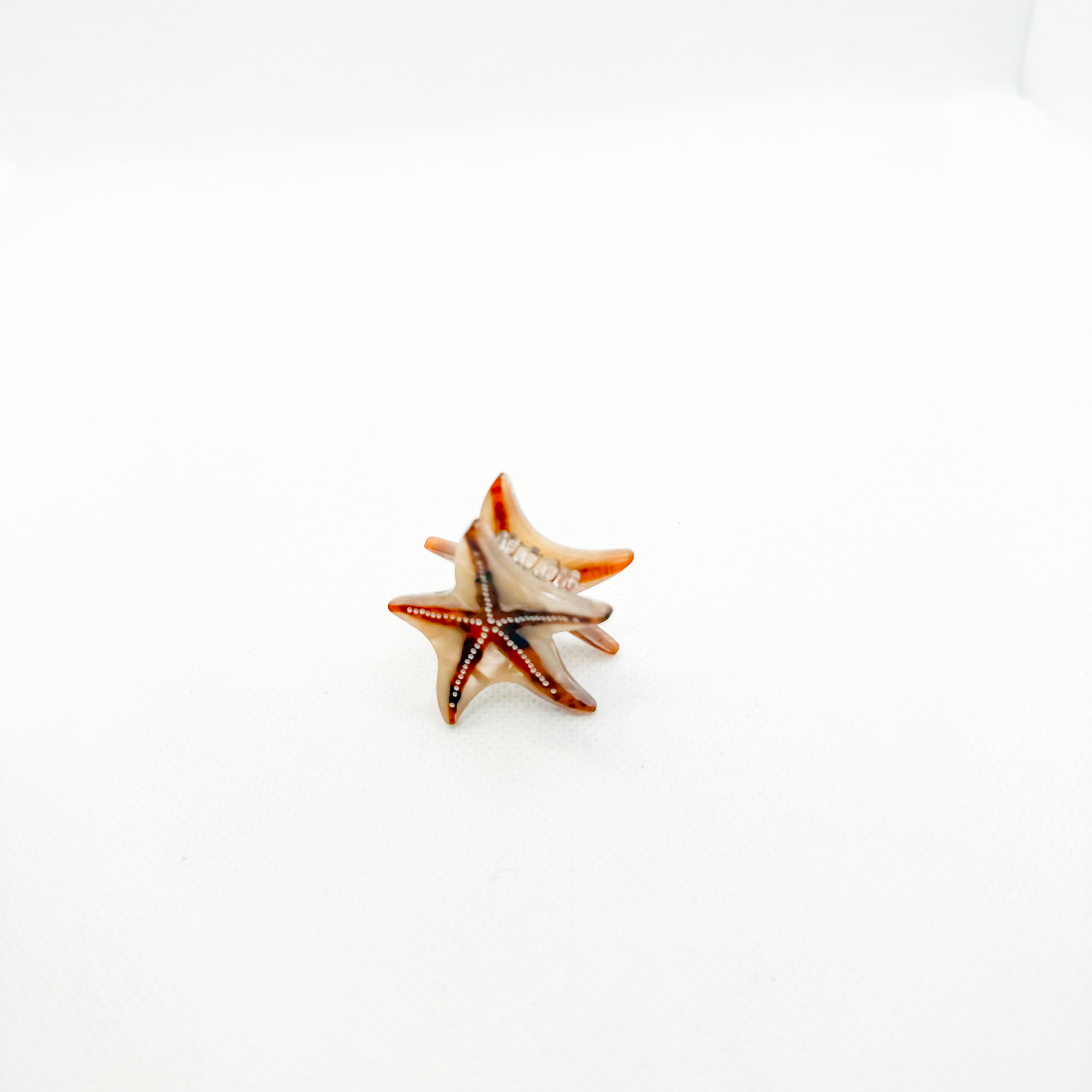 mini brown starfish hair clip