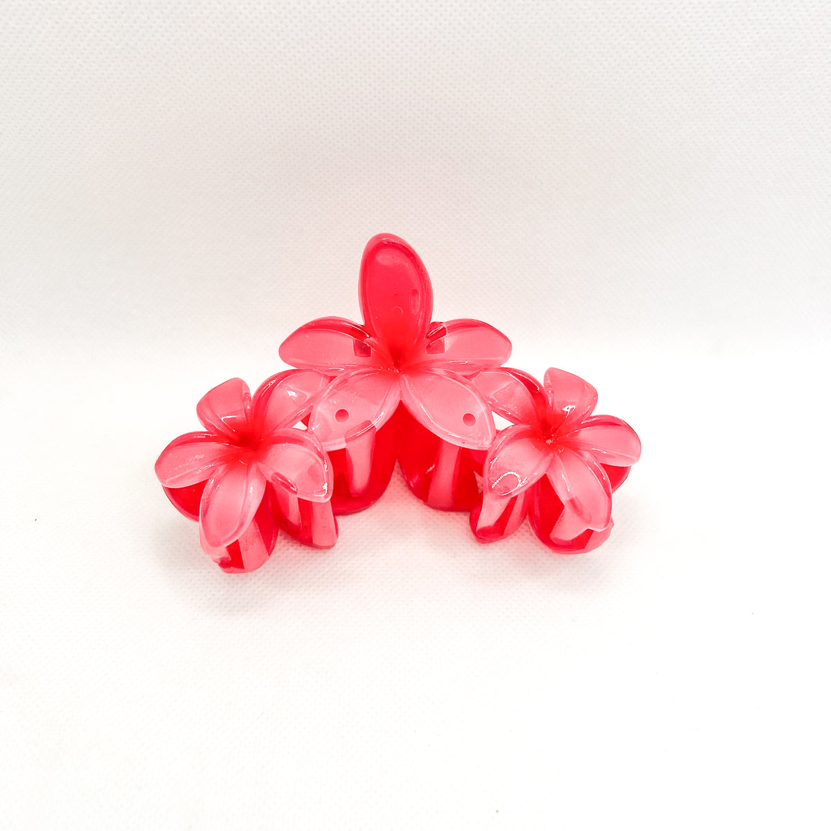 large dark pink triple plumeria hair clip