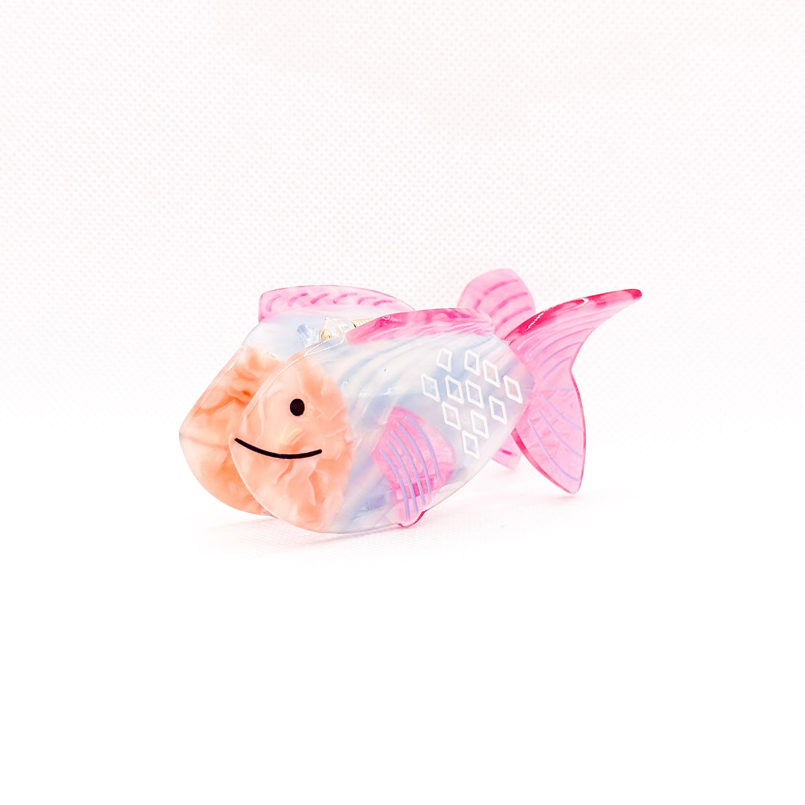 happy blue fish hair clip