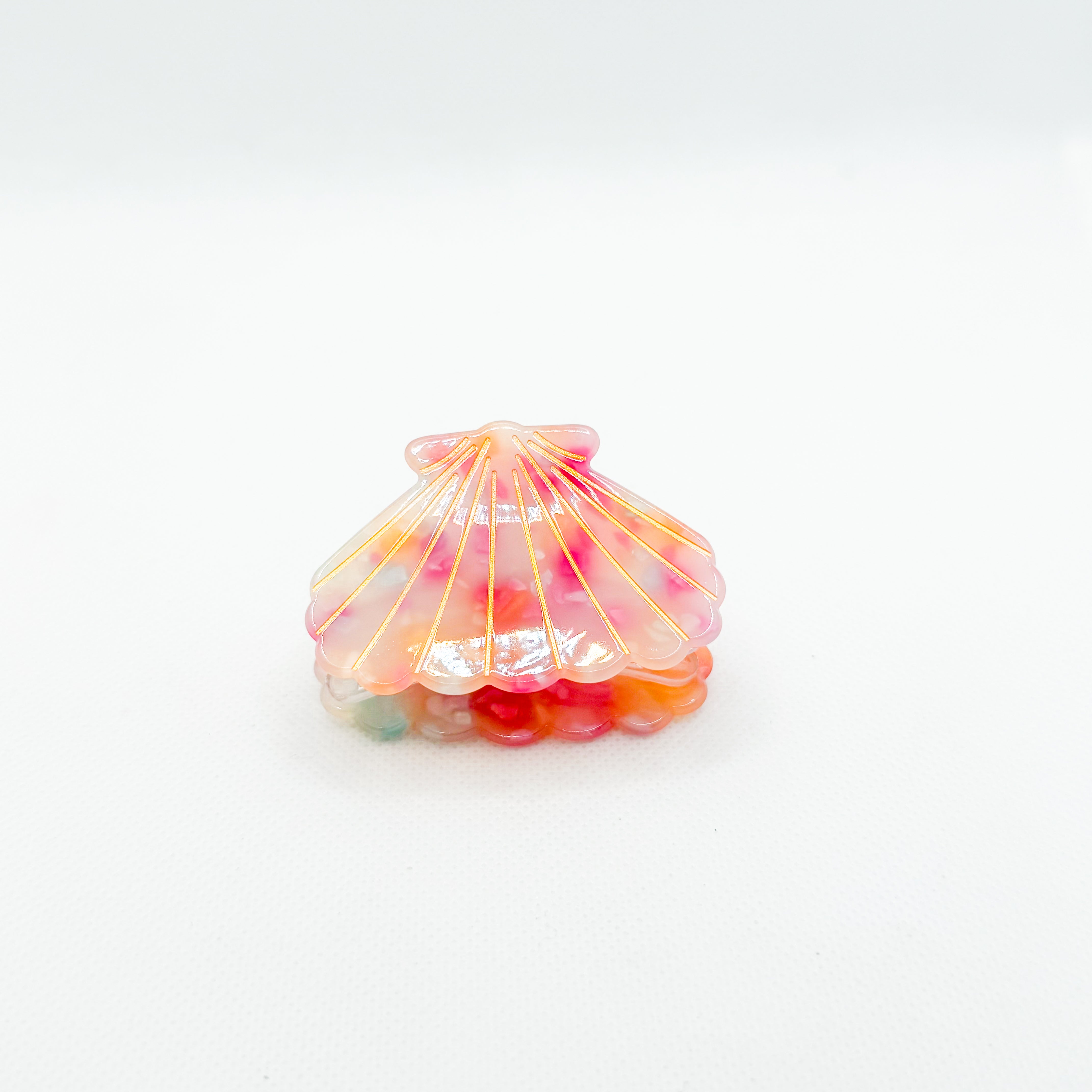 midi wide pink shell hair clip