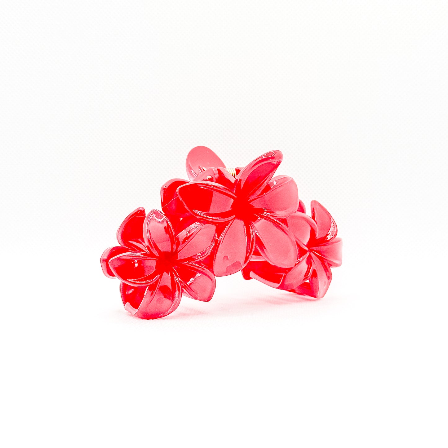 cherry triple plumeria hair clip