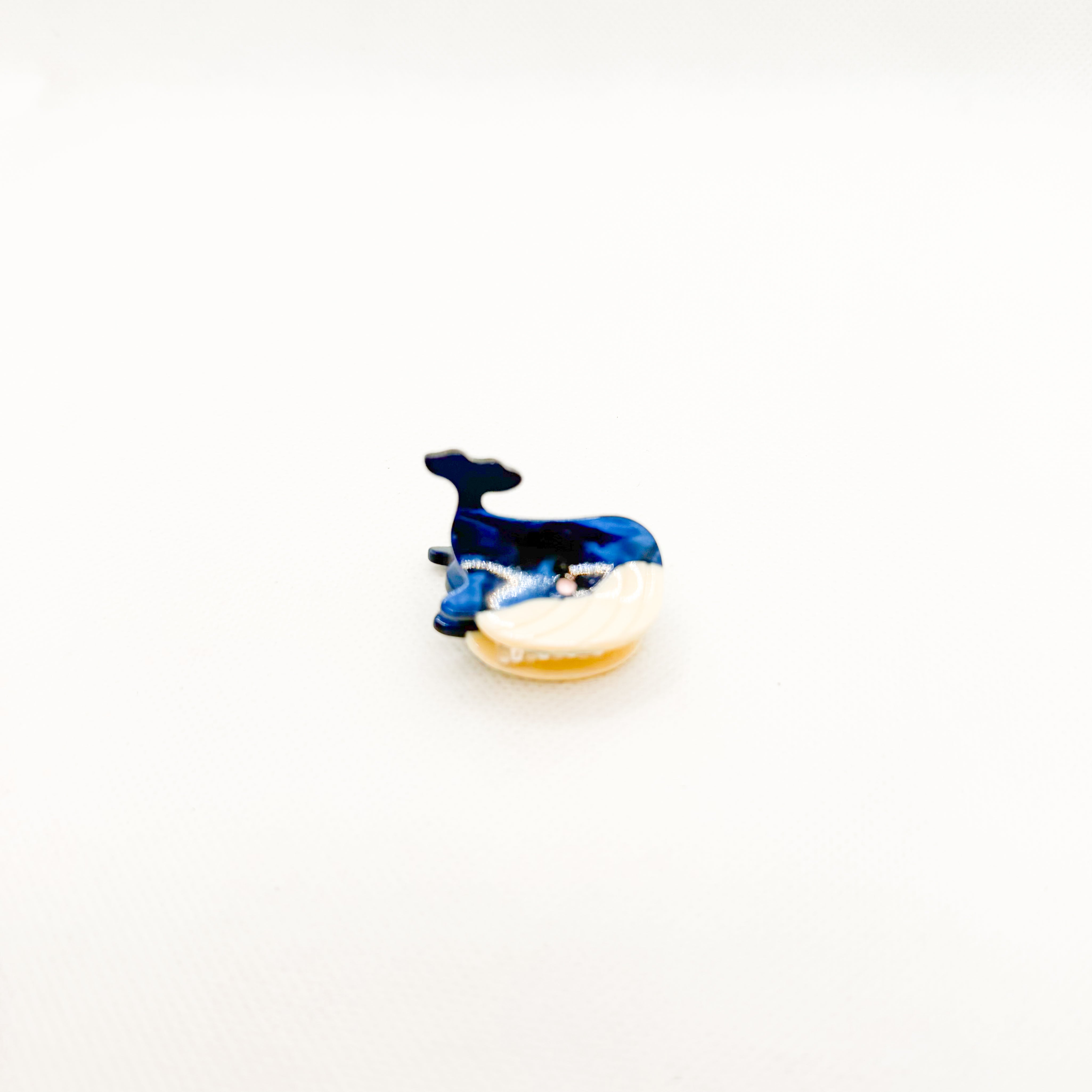 mini blue whale hair clip