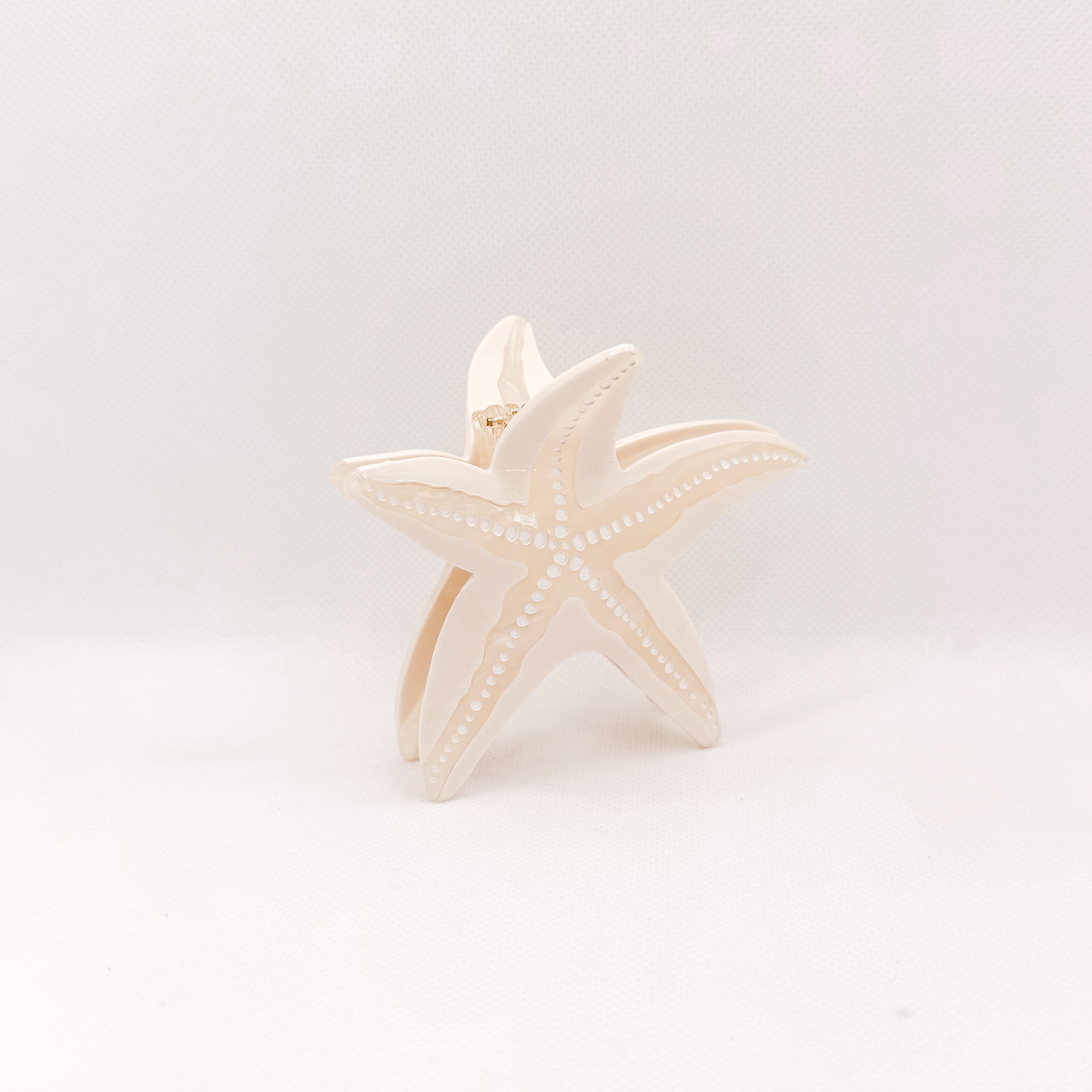 white starfish hair clip
