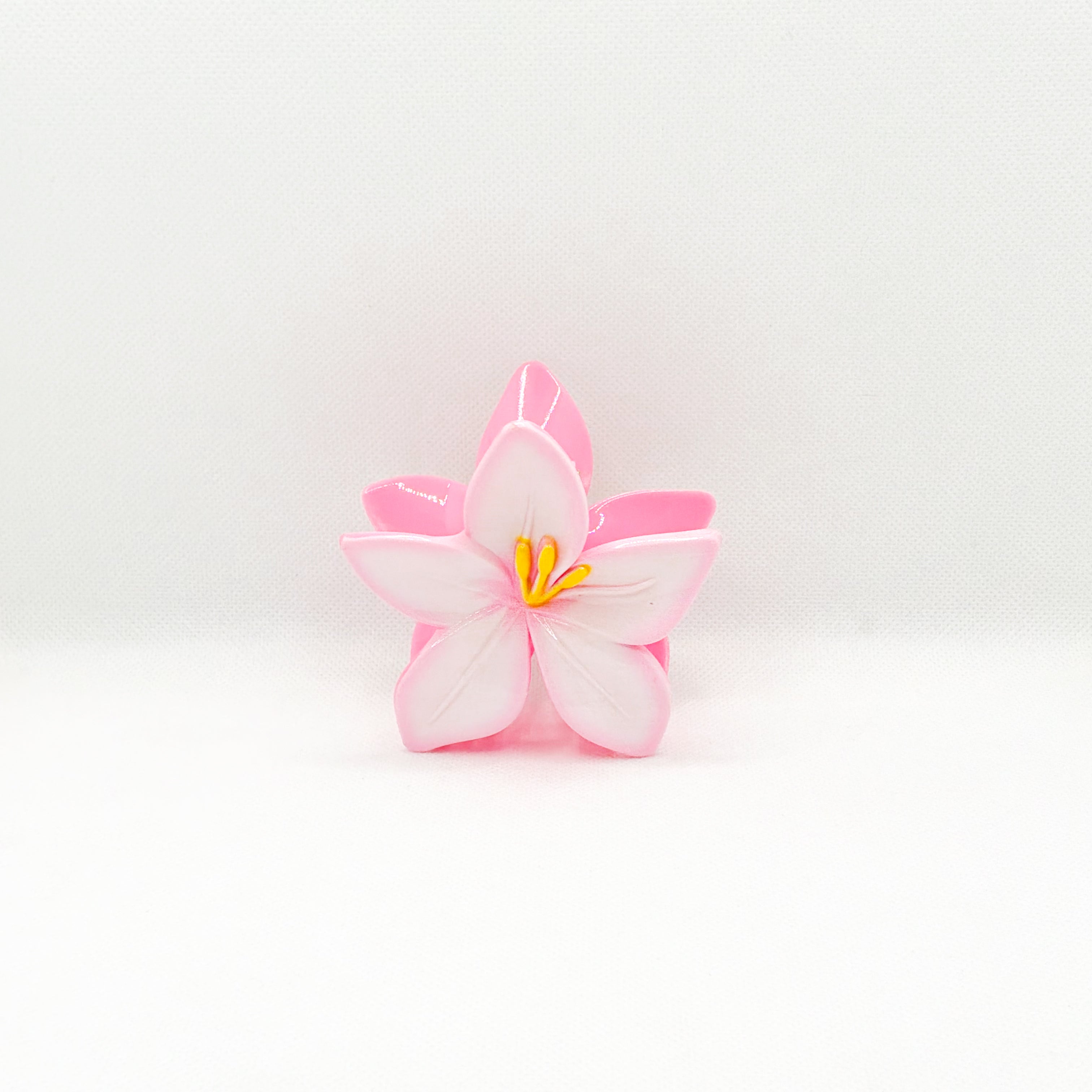 pink lily flower hair clip