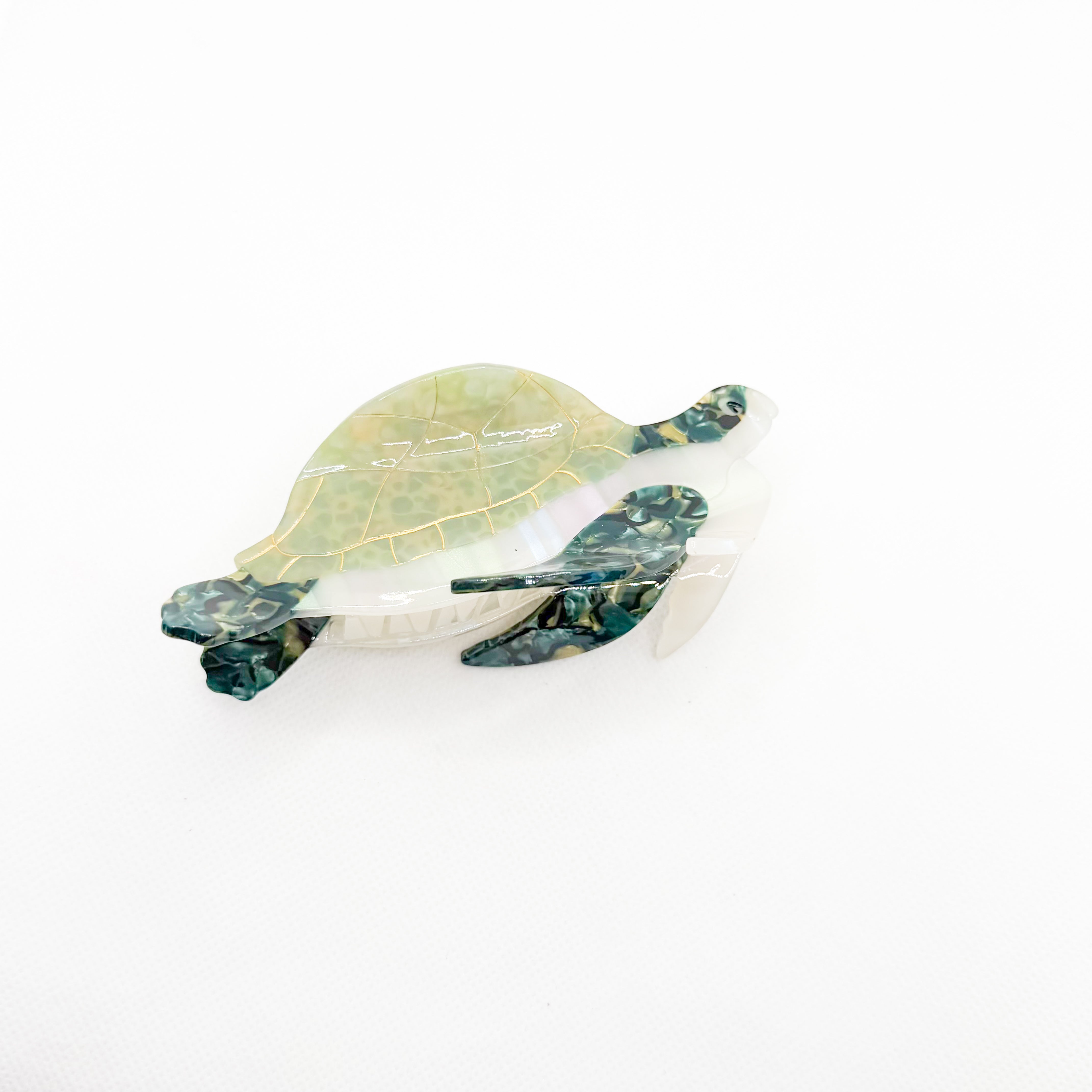 green “honu” sea turtle hair clip