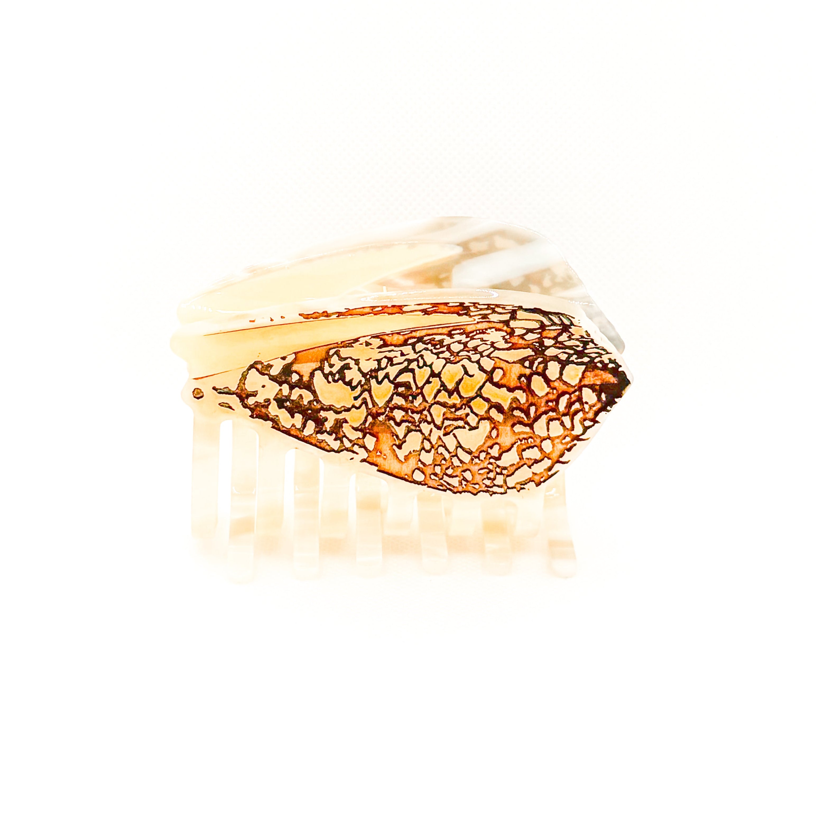 brown textile cone shell hair claw