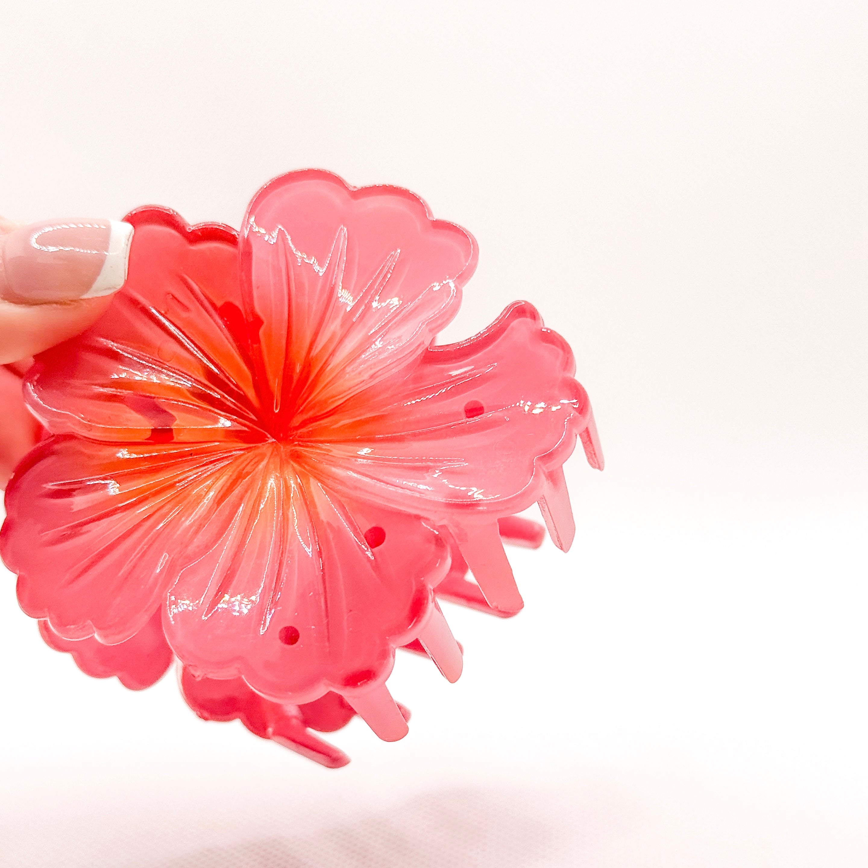blush hibiscus hair clip