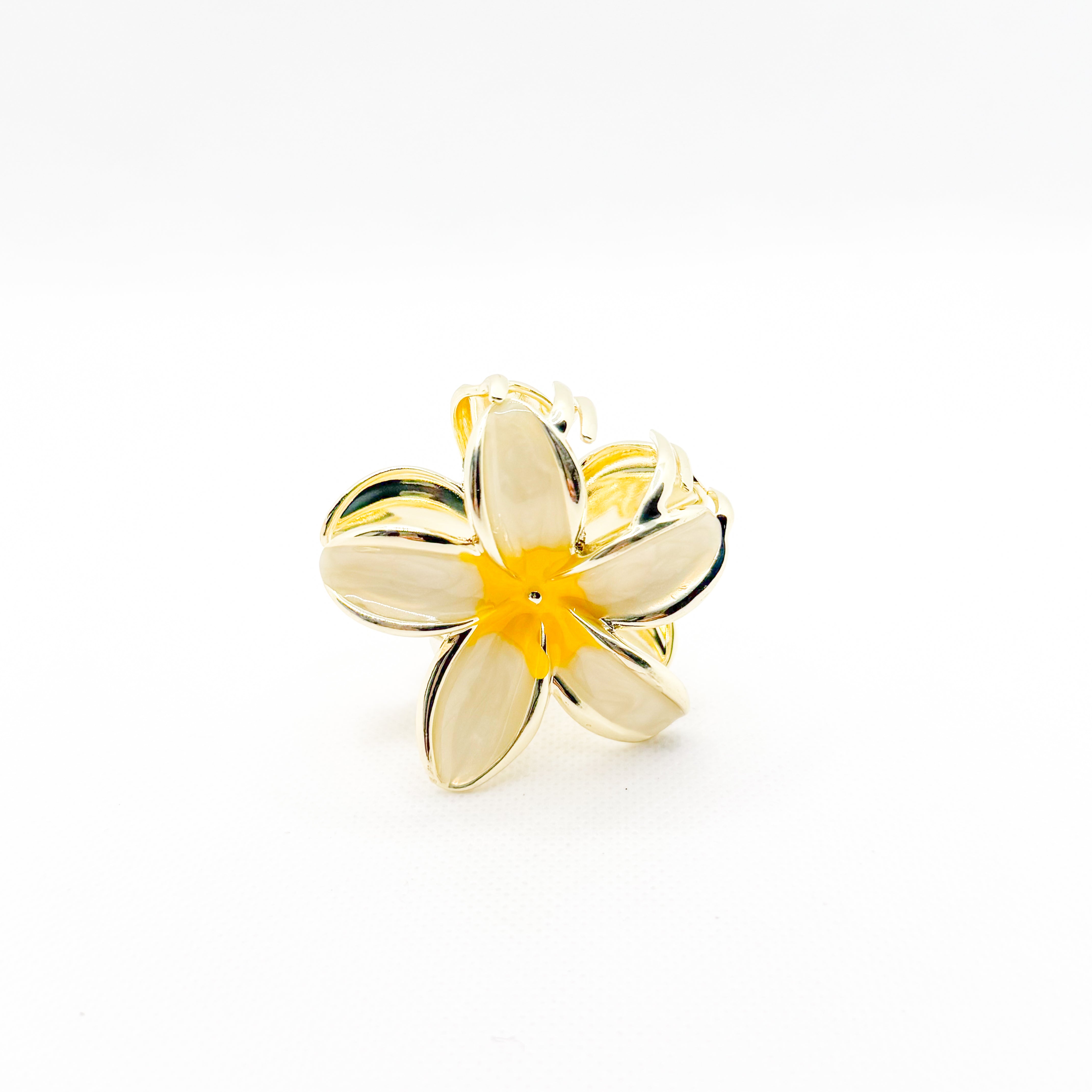 midi metal lei plumeria hair clip