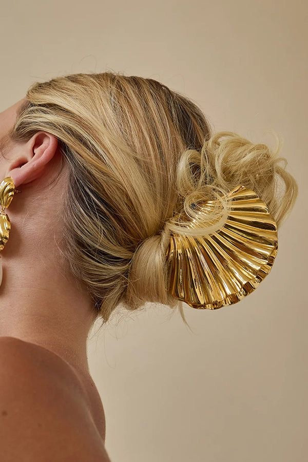 jumbo gold shell hair clip
