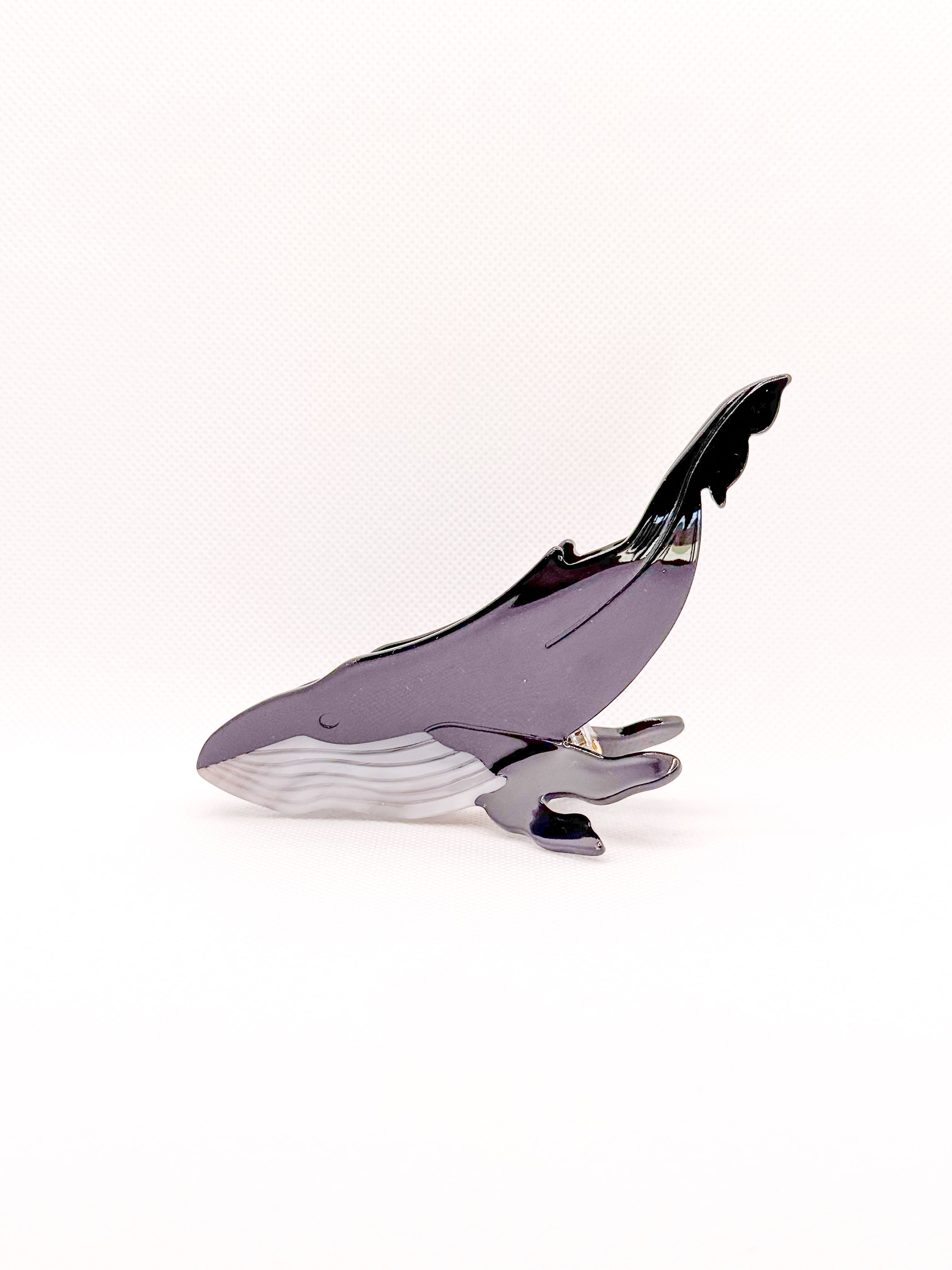 black whale hair clip