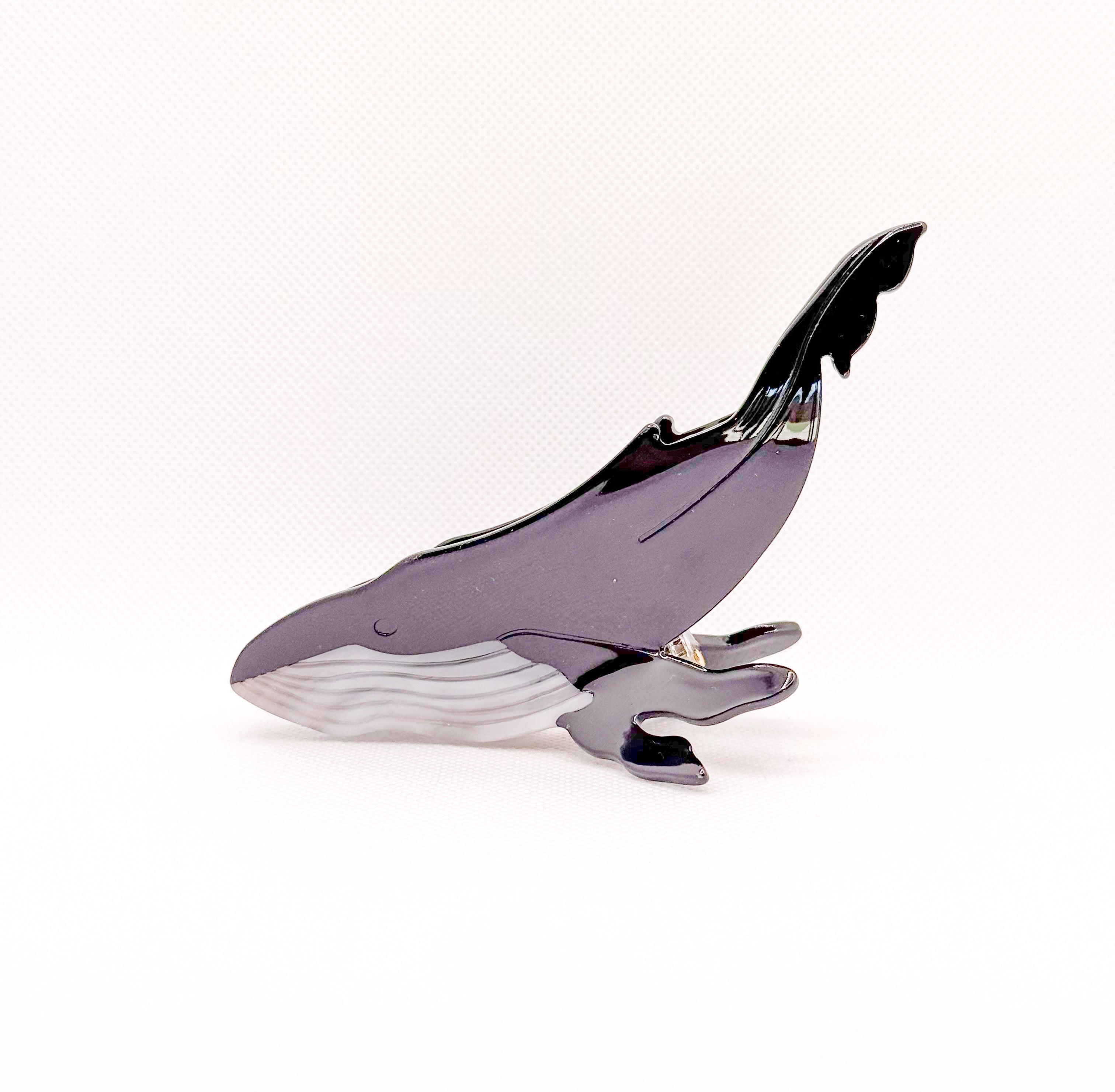 black whale hair clip