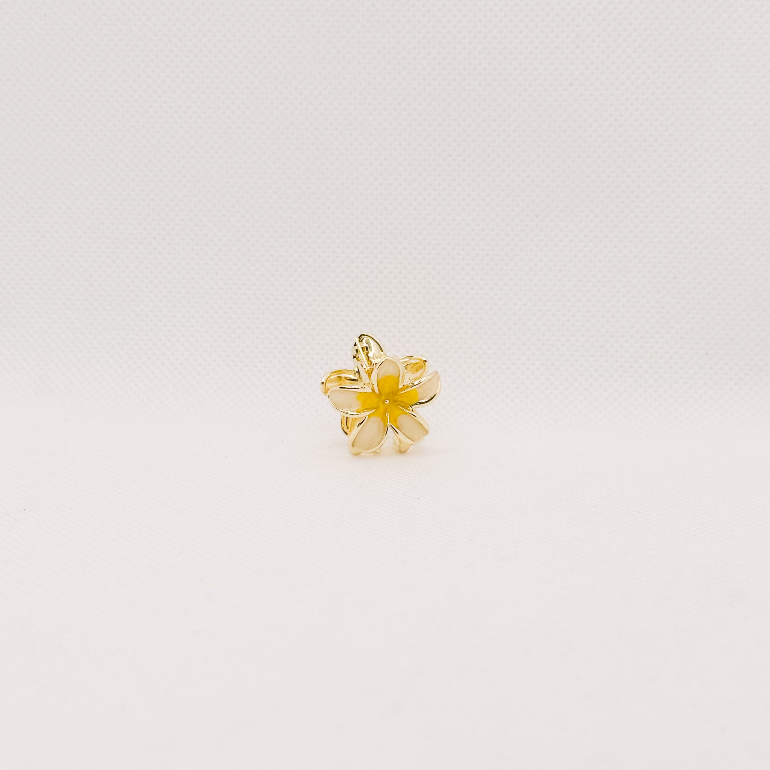 mini metal lei plumeria hair clip