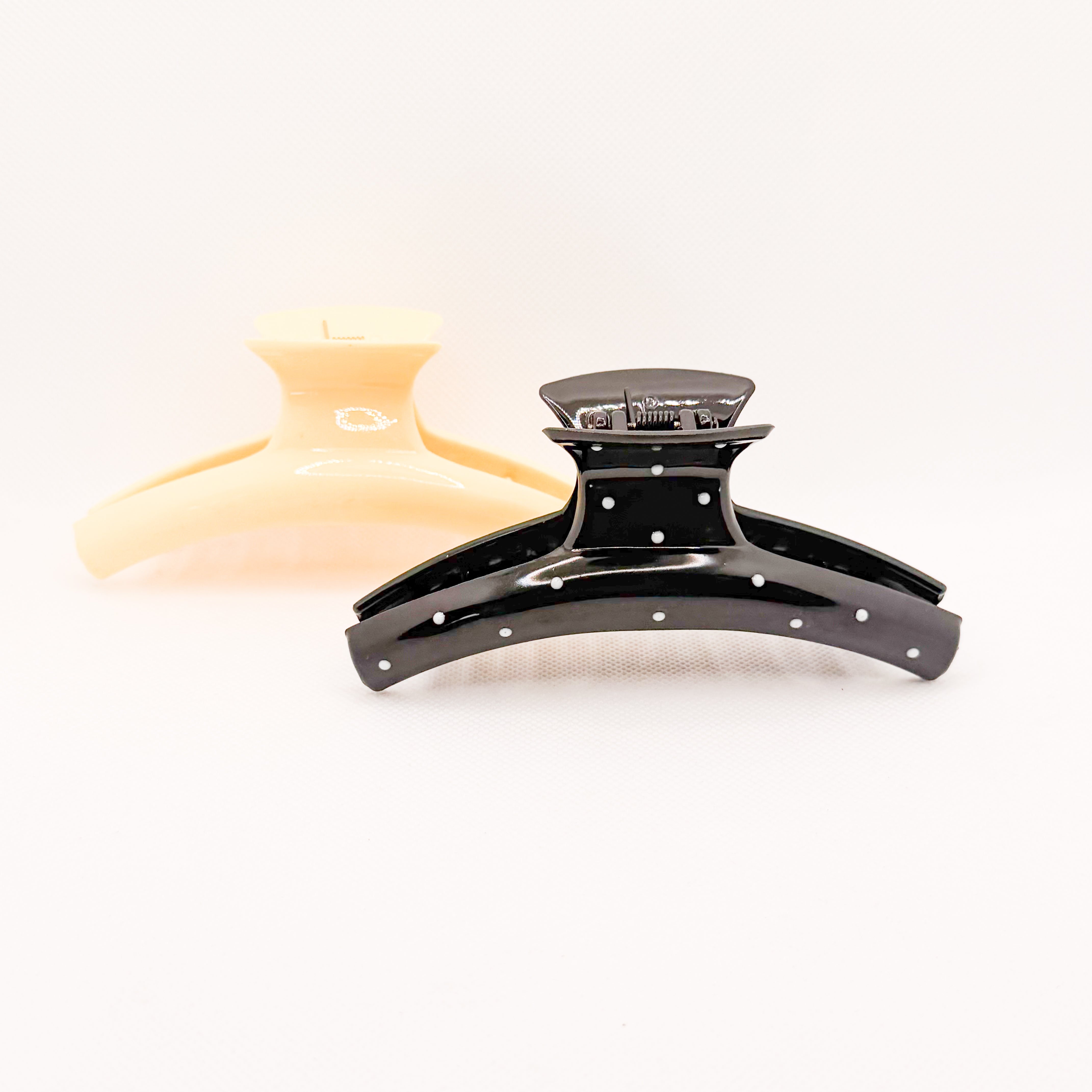 black polka dot hair claw