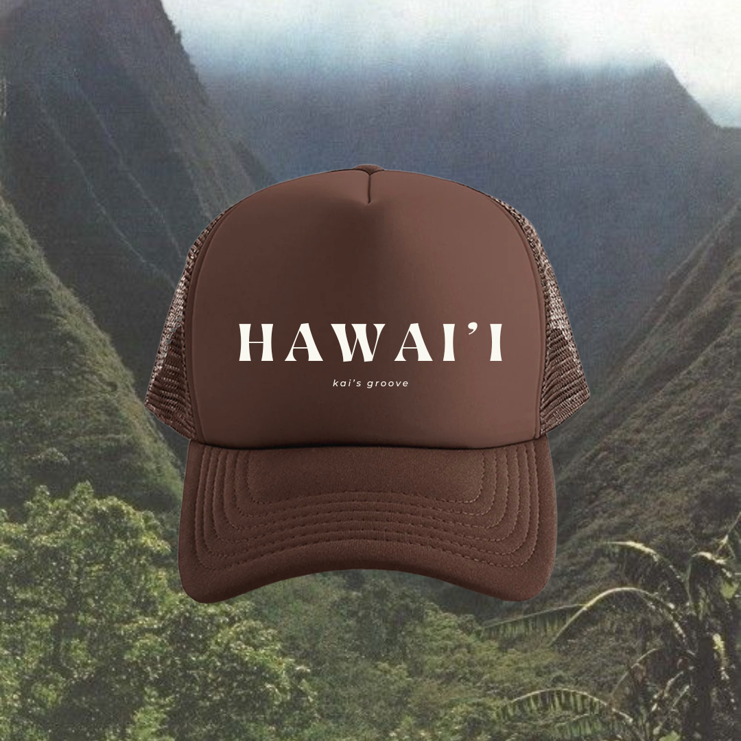 HAWAI’I brown trucker hat