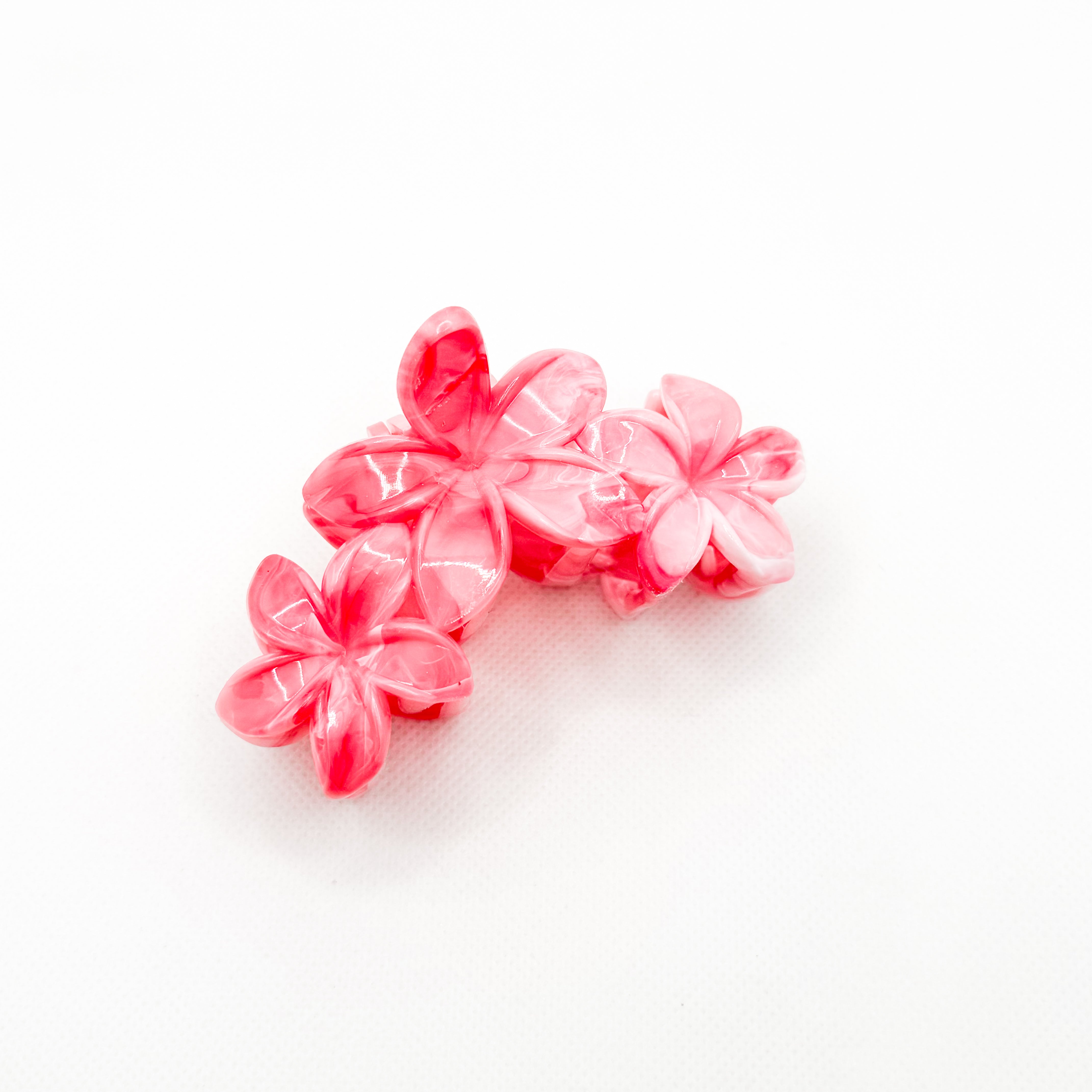 midi pink triple plumeria hair clip