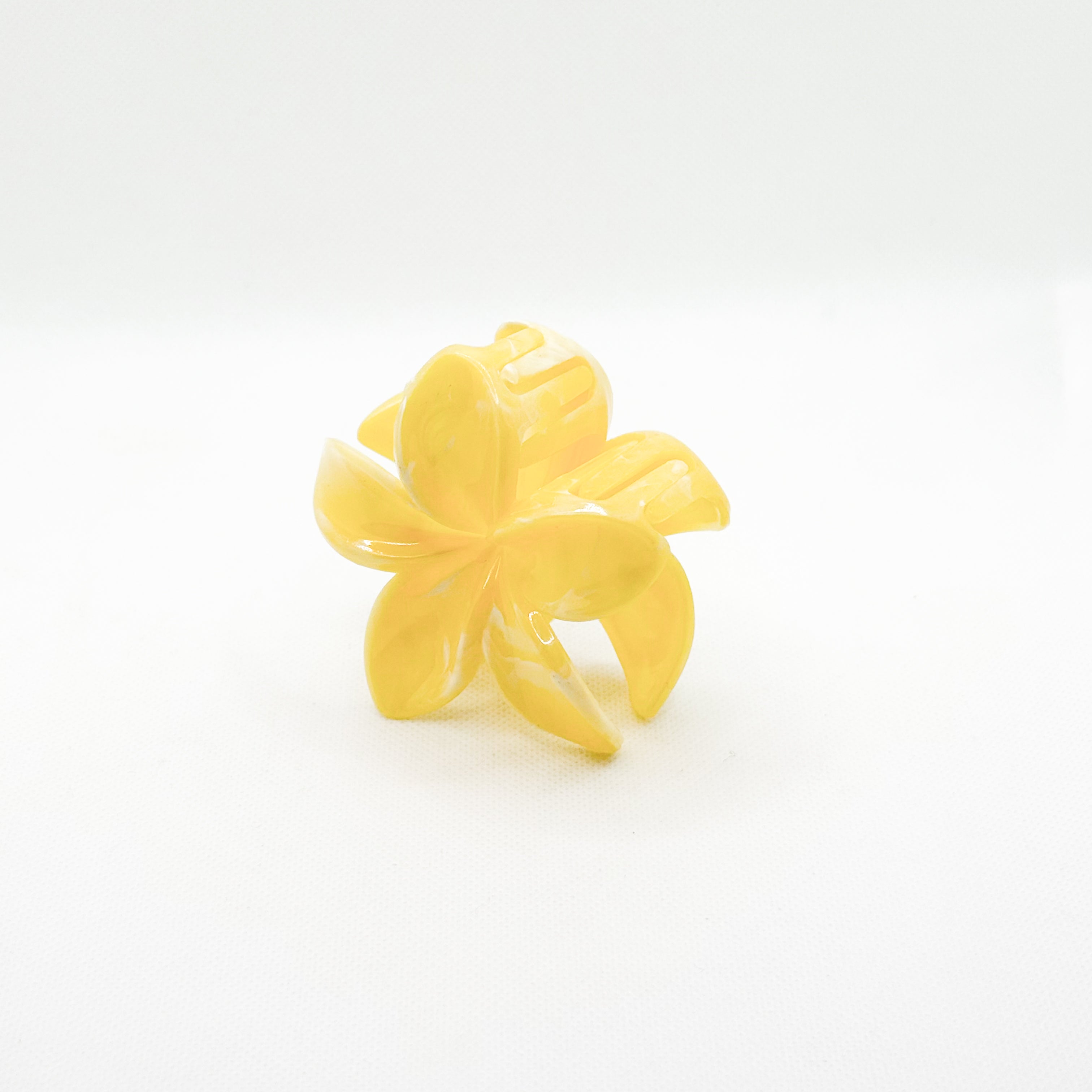 butter yellow plumeria hair clip