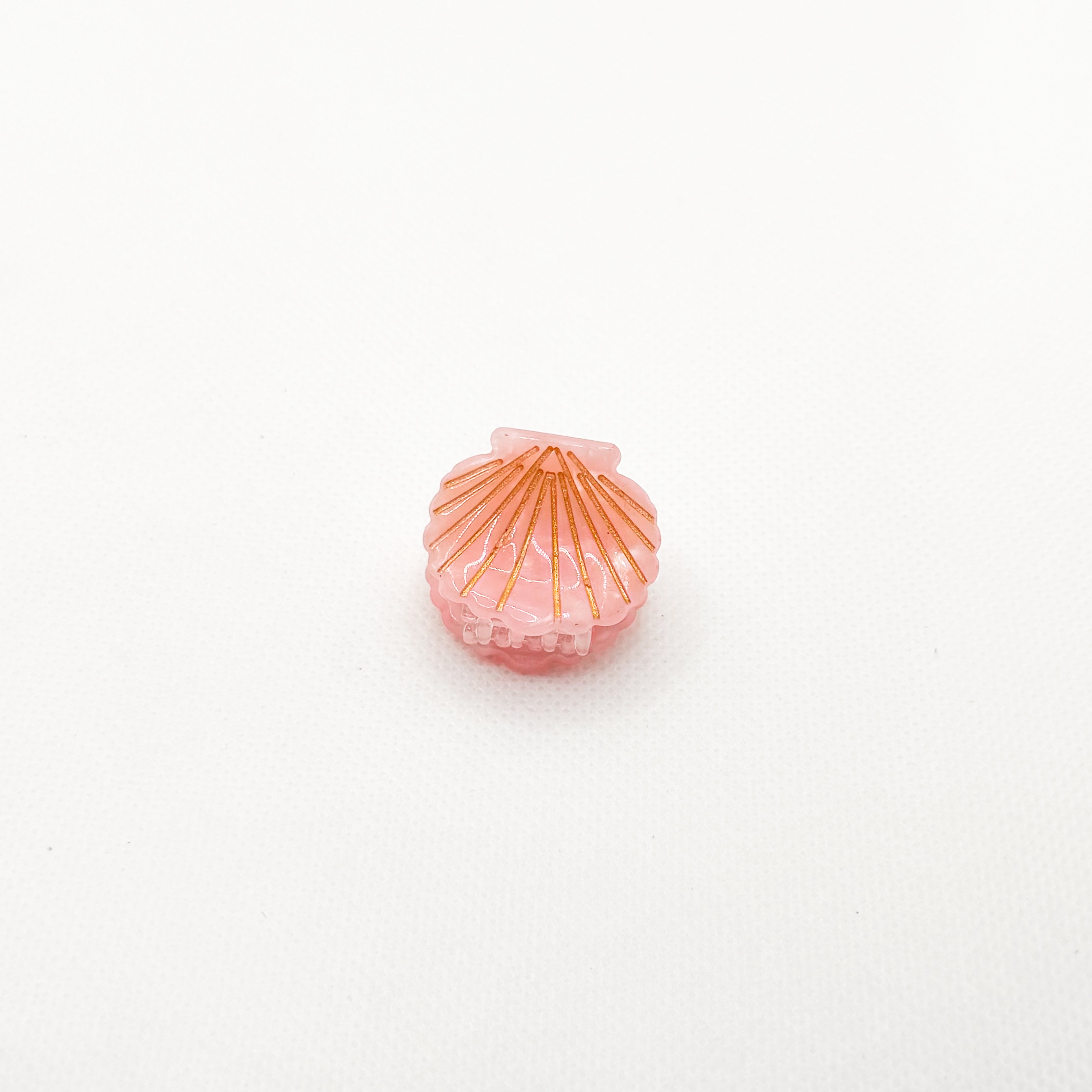mini pink shell hair clip