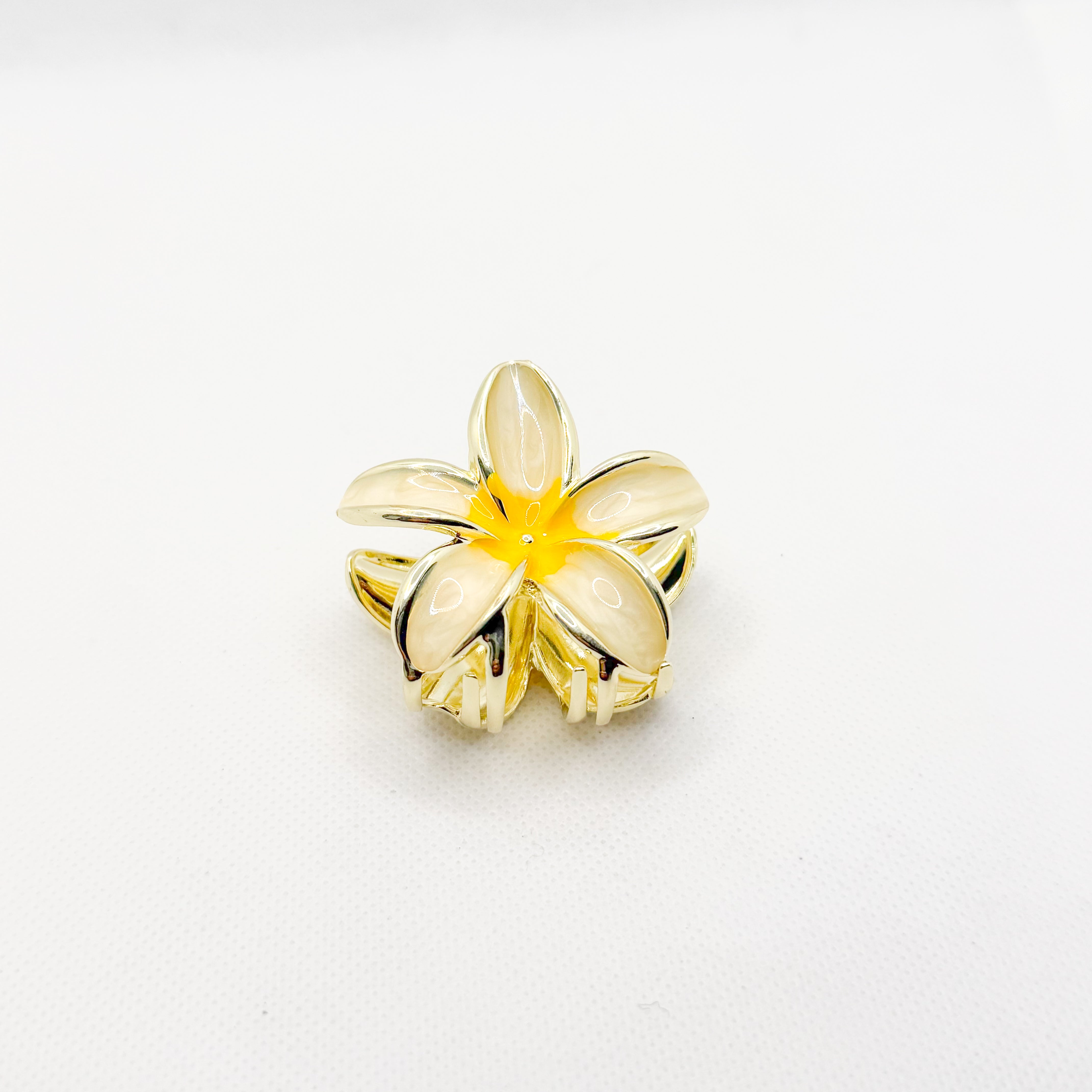 midi metal lei plumeria hair clip