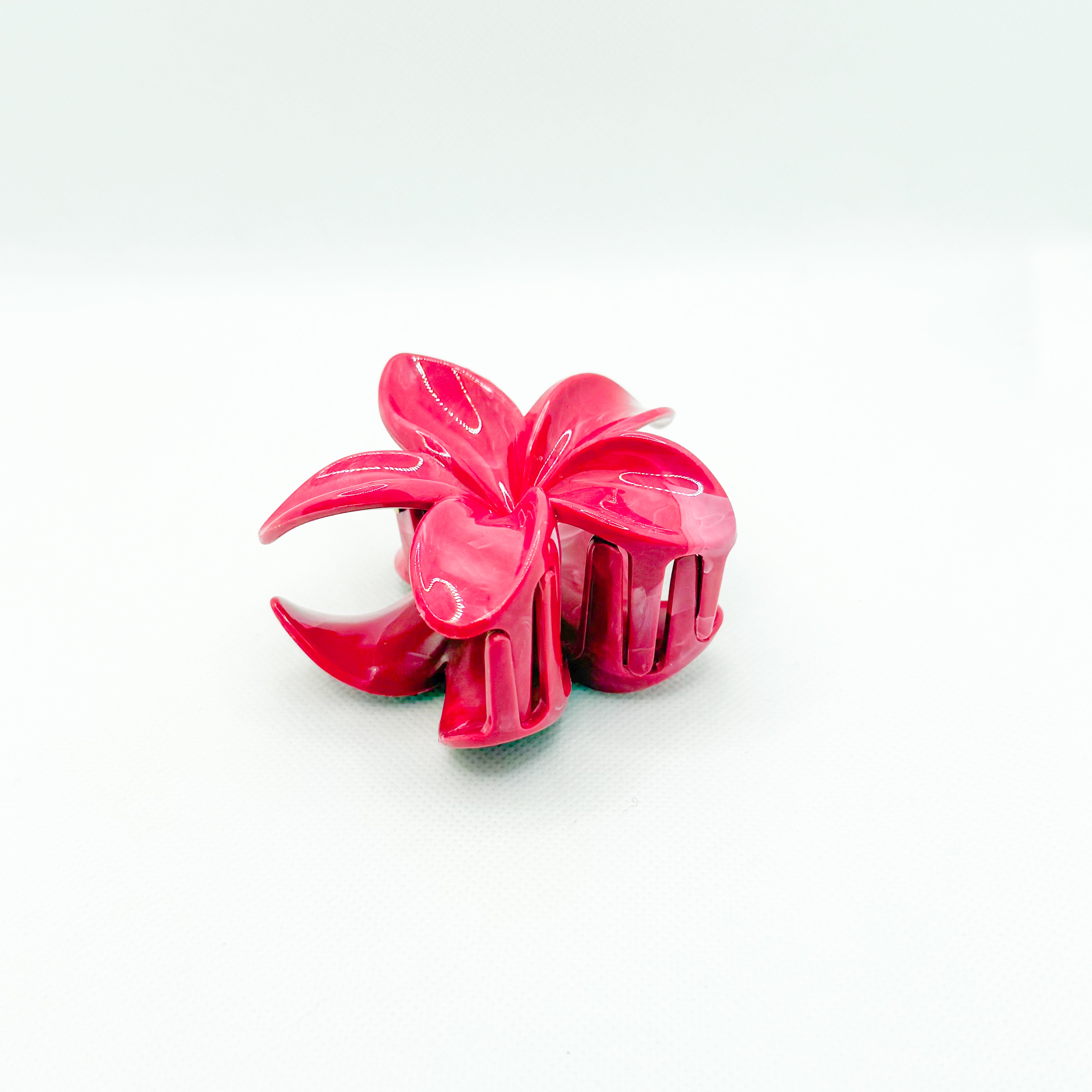maroon plumeria hair clip