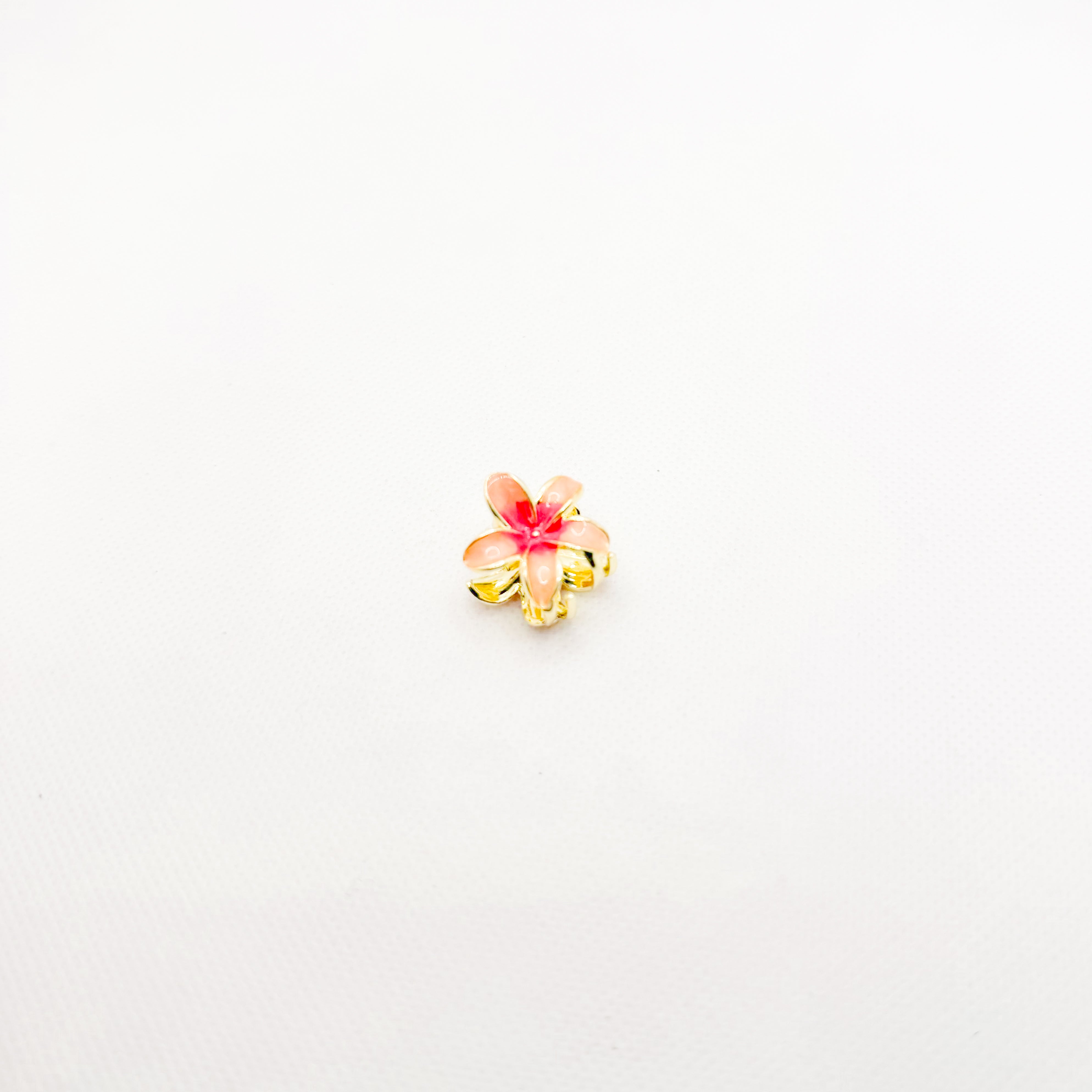 mini metal pink plumeria hair clip