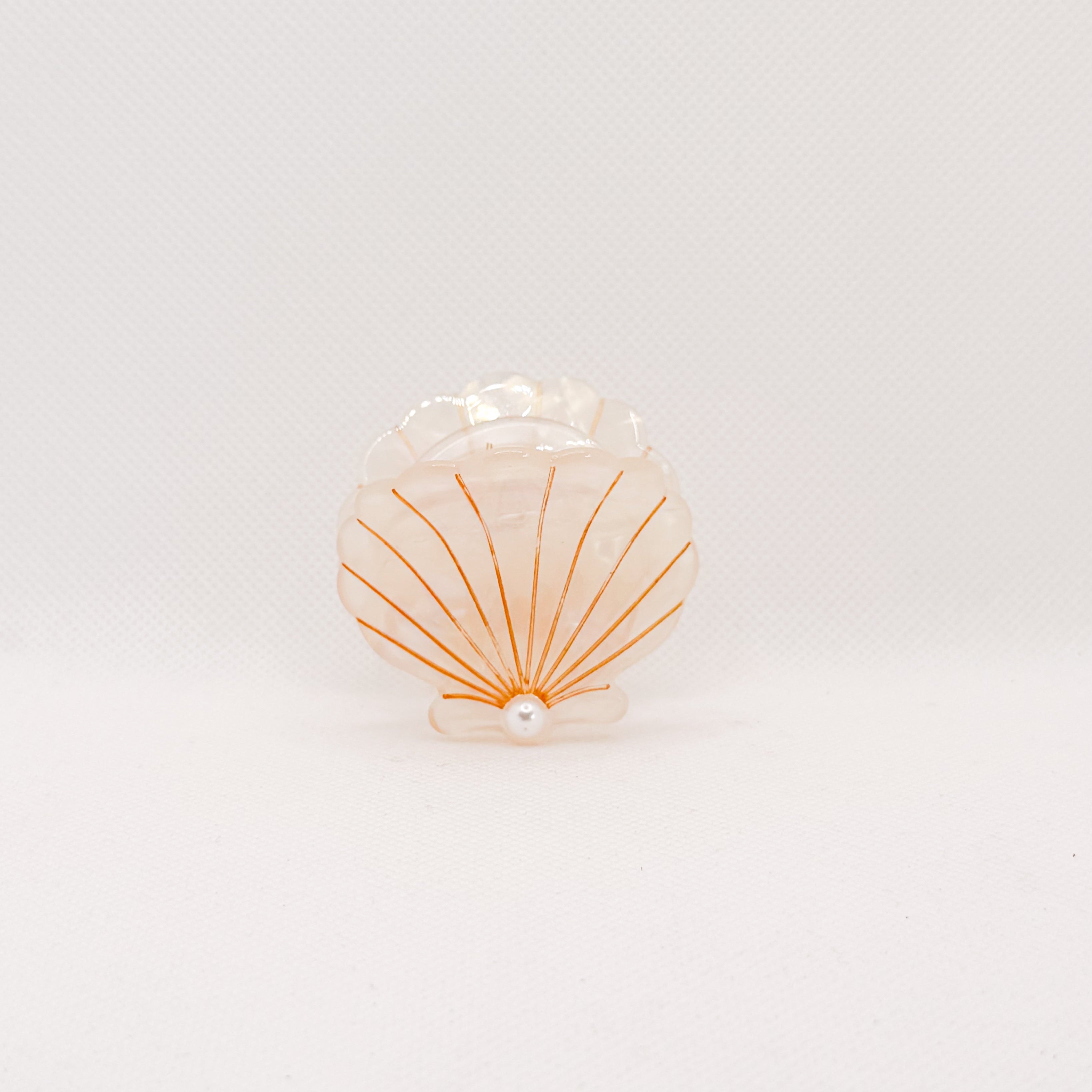 midi pearl white shell hair clip