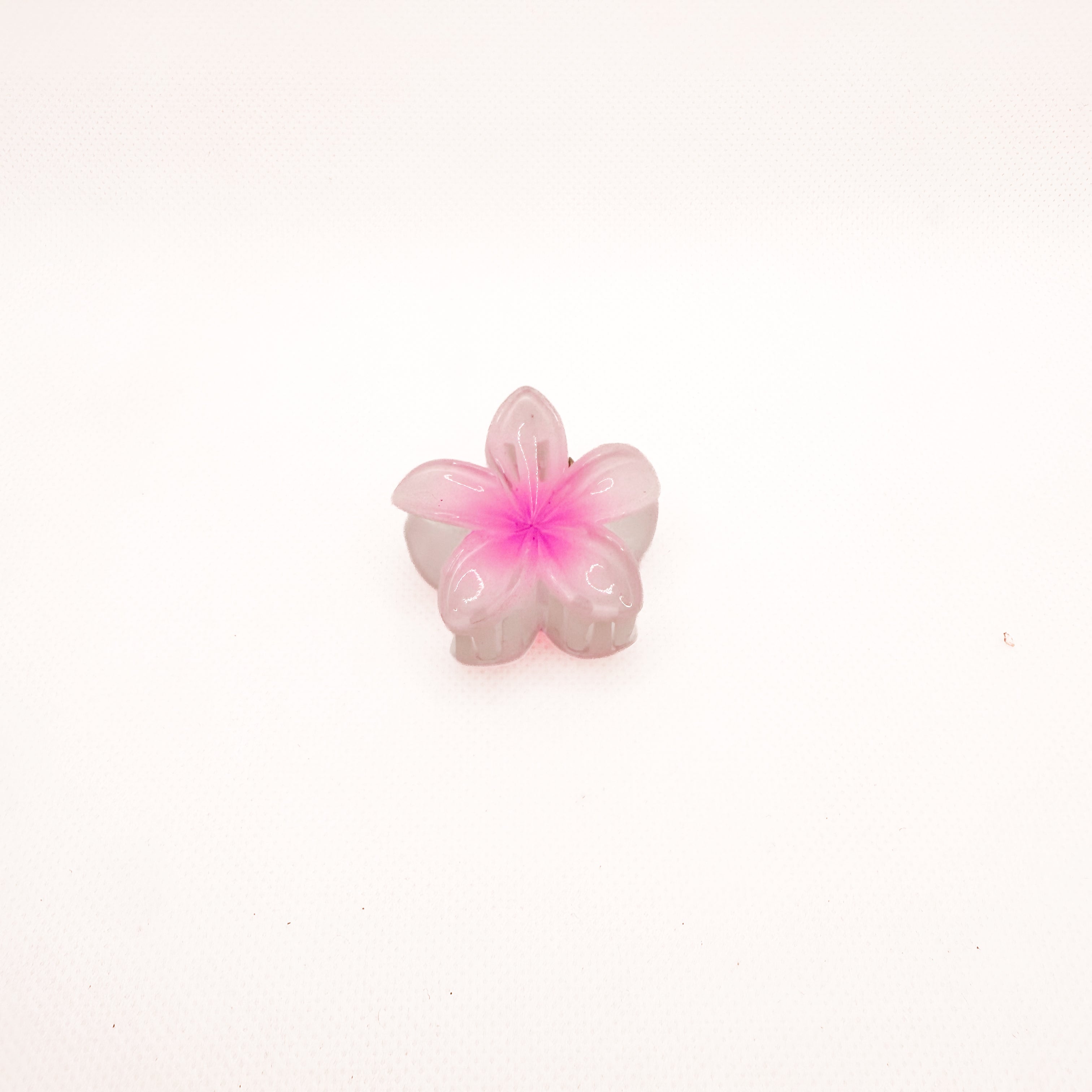 midi white & pink plumeria hair claw