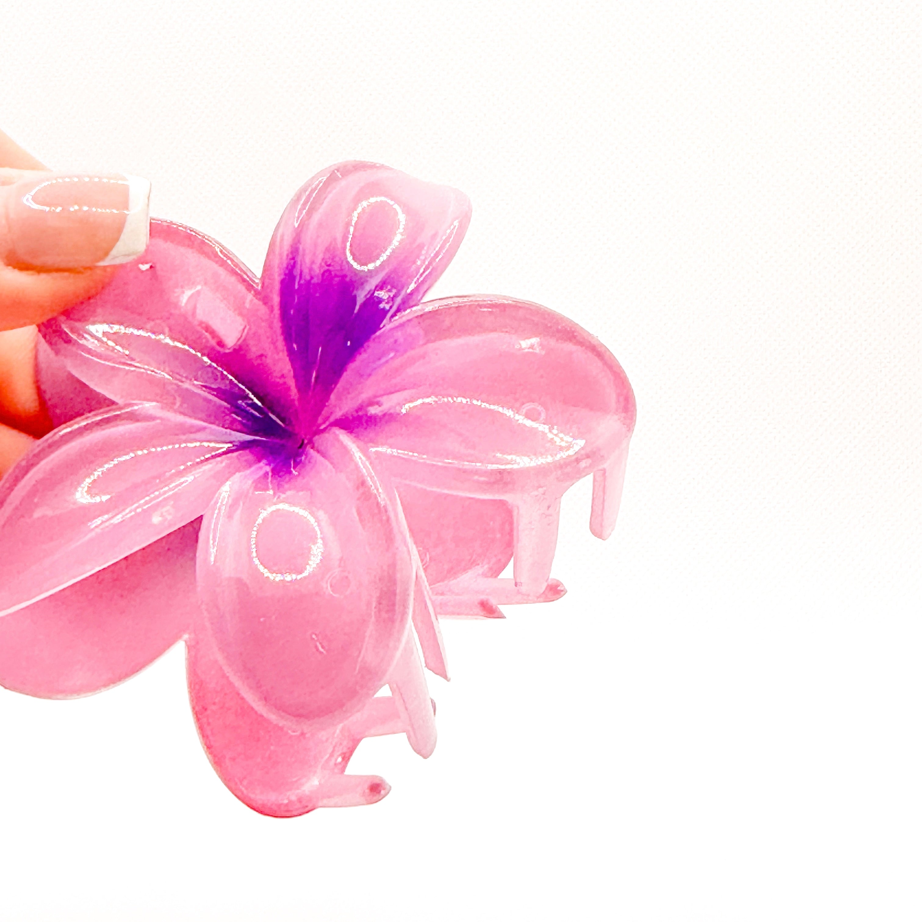 berry plumeria hair clip