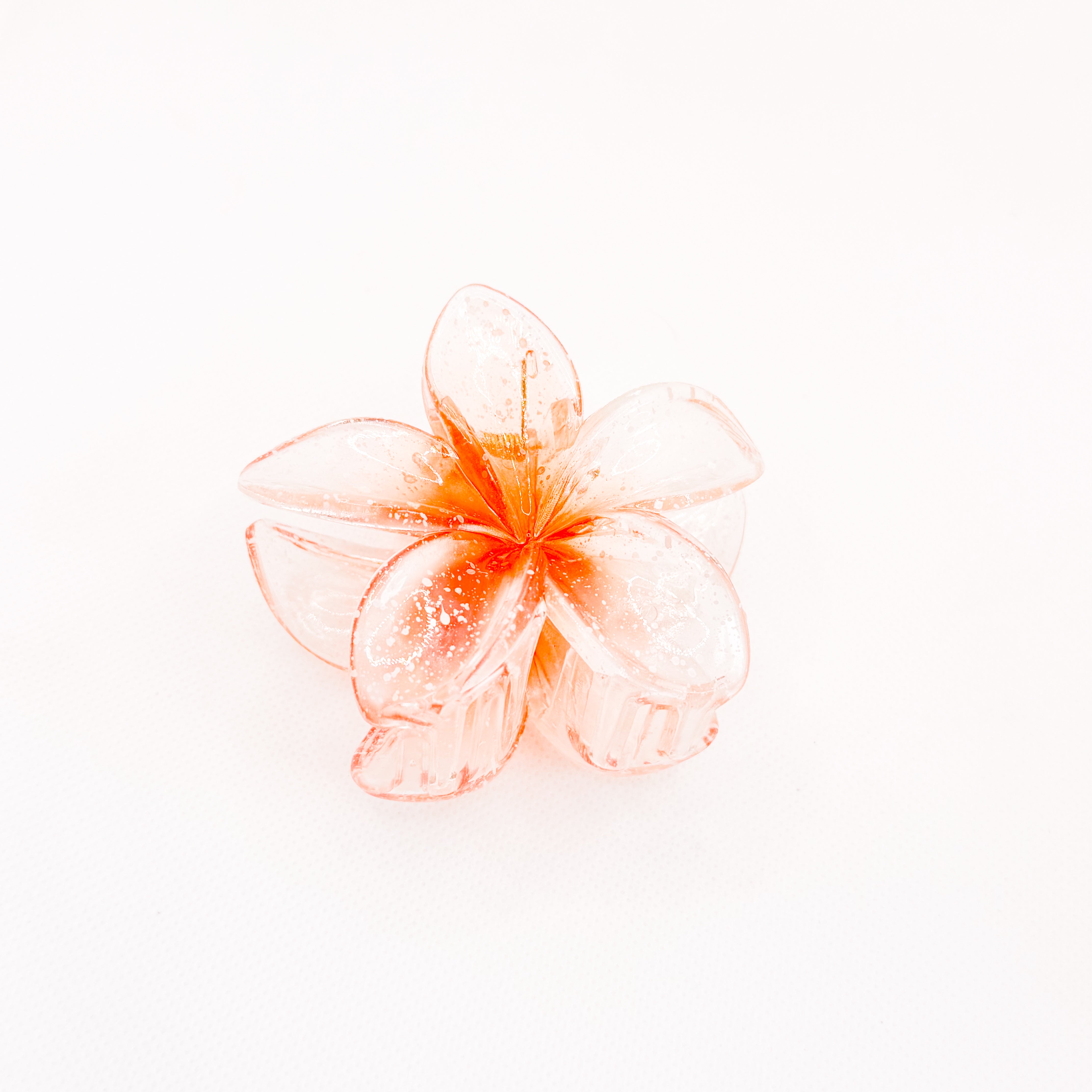 sparkle orange plumeria hair clip