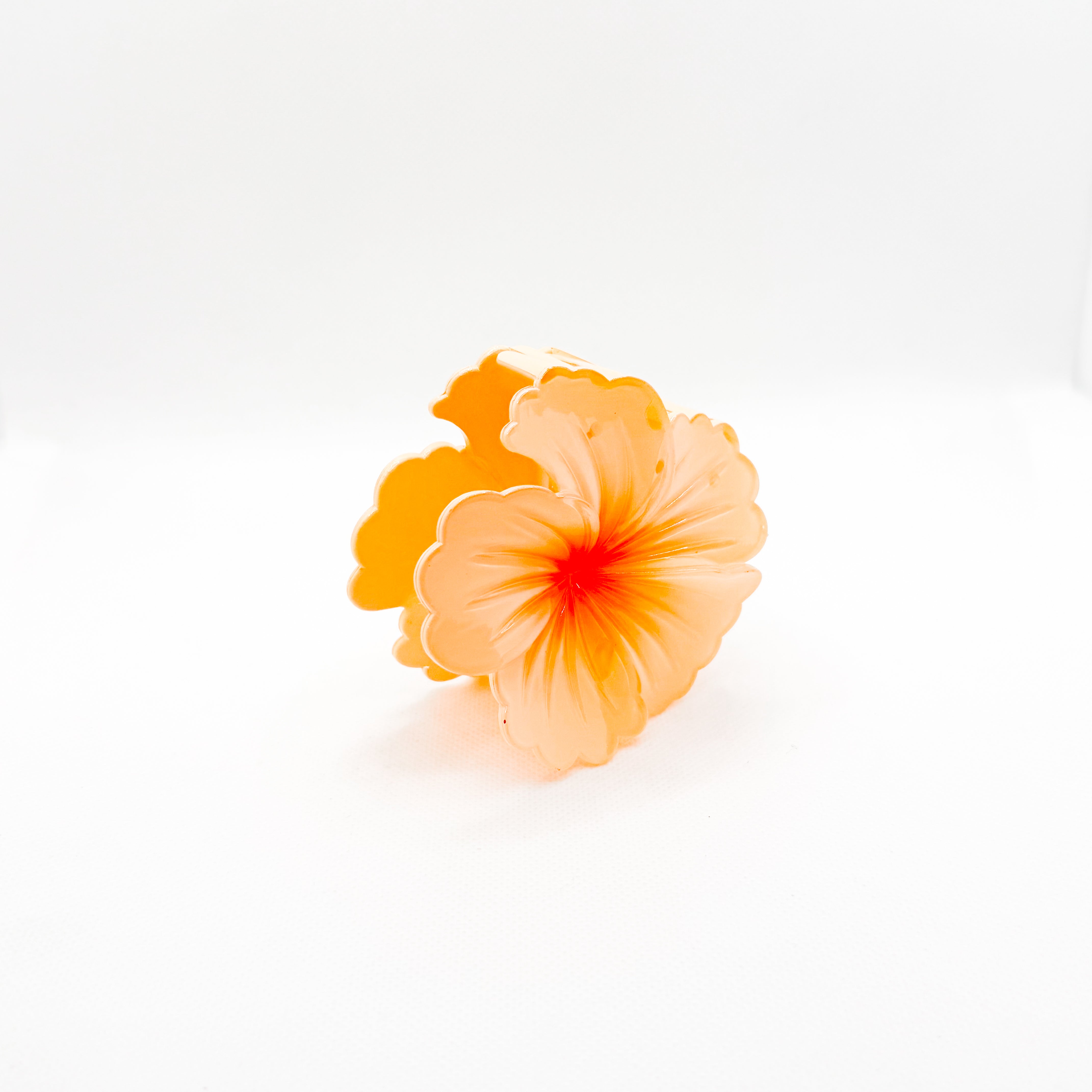 orange hibiscus hair claw