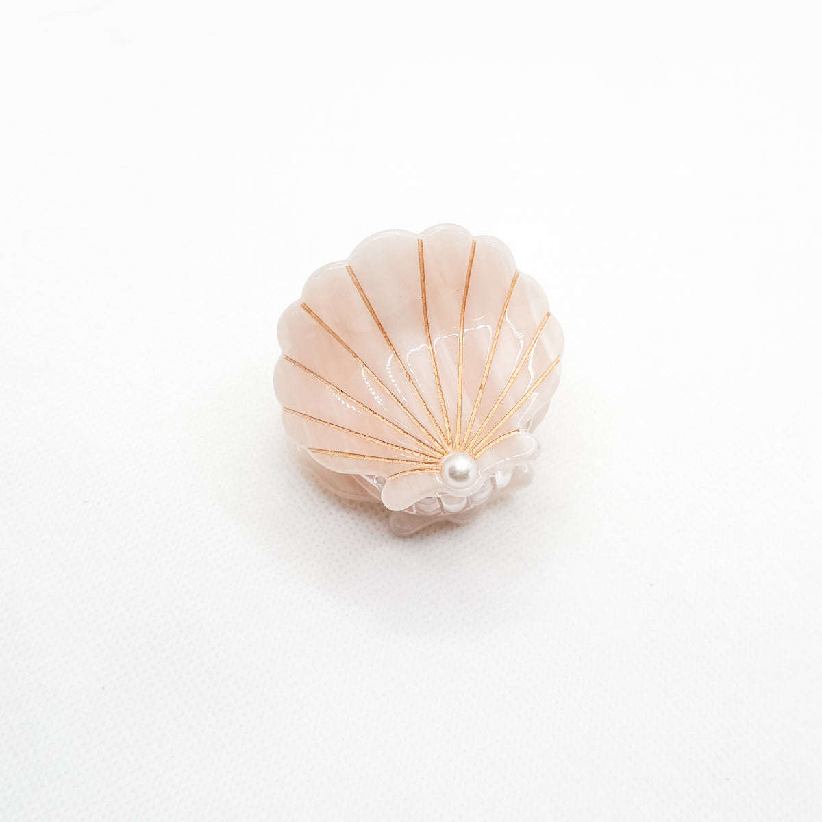 midi pink pearl shell hair clip