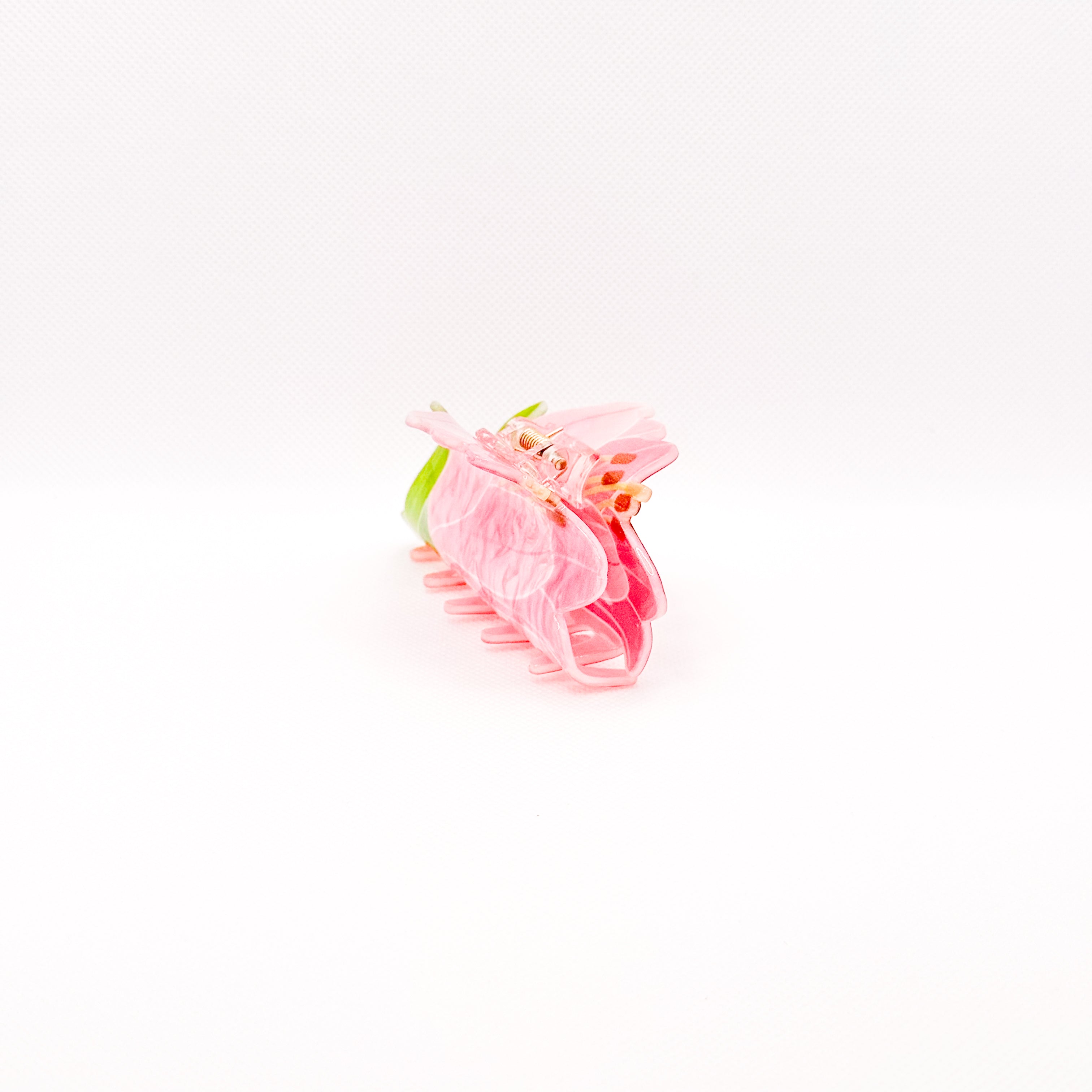 pink lily hair clip