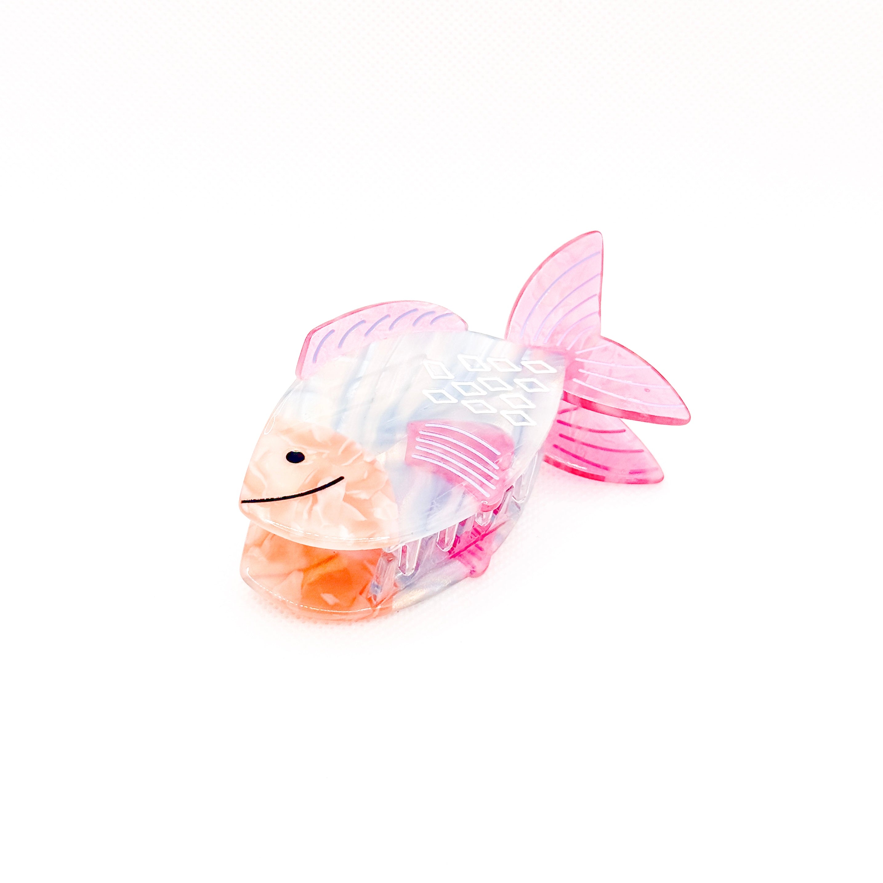 happy blue fish hair clip