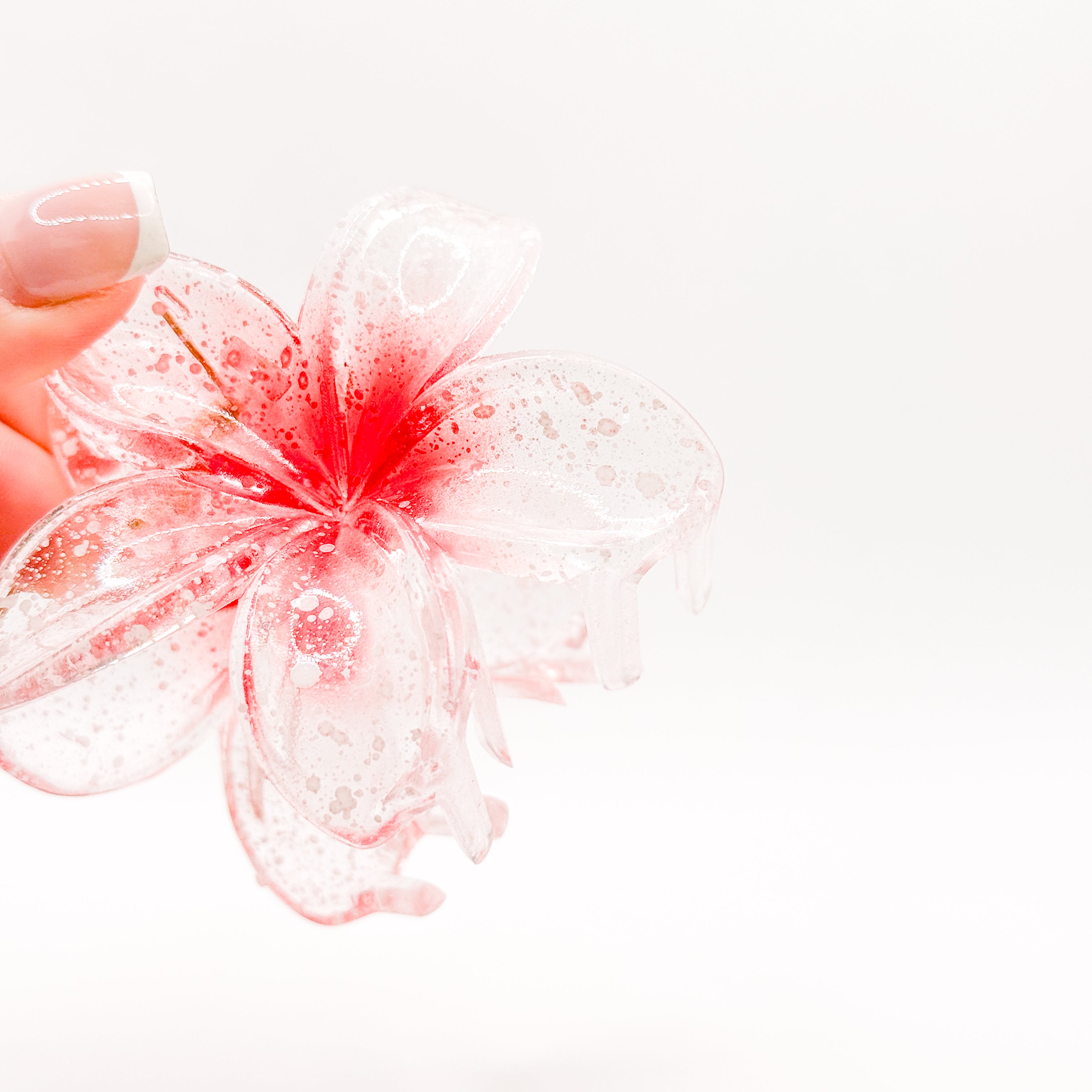 sparkle cherry plumeria hair clip