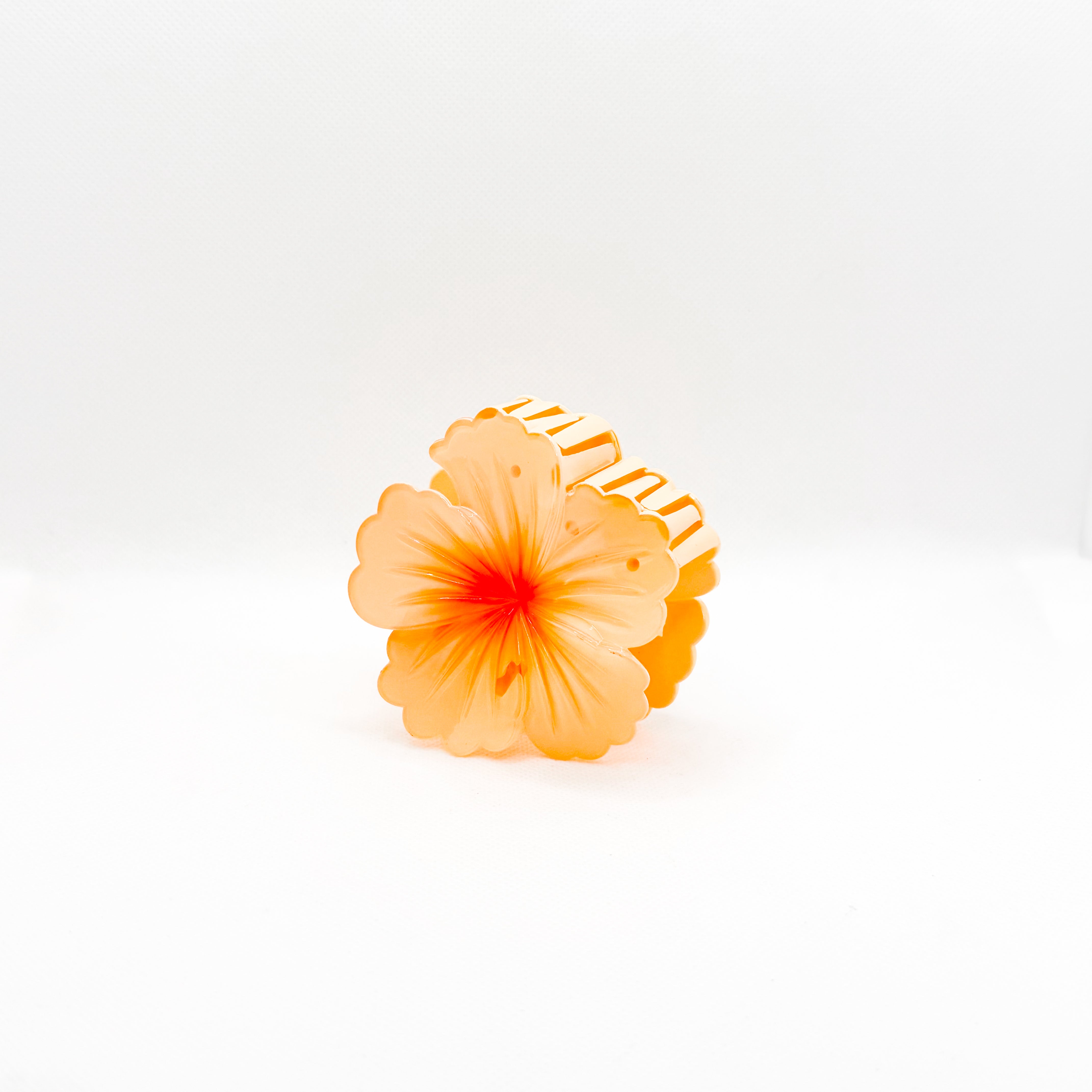 orange hibiscus hair claw