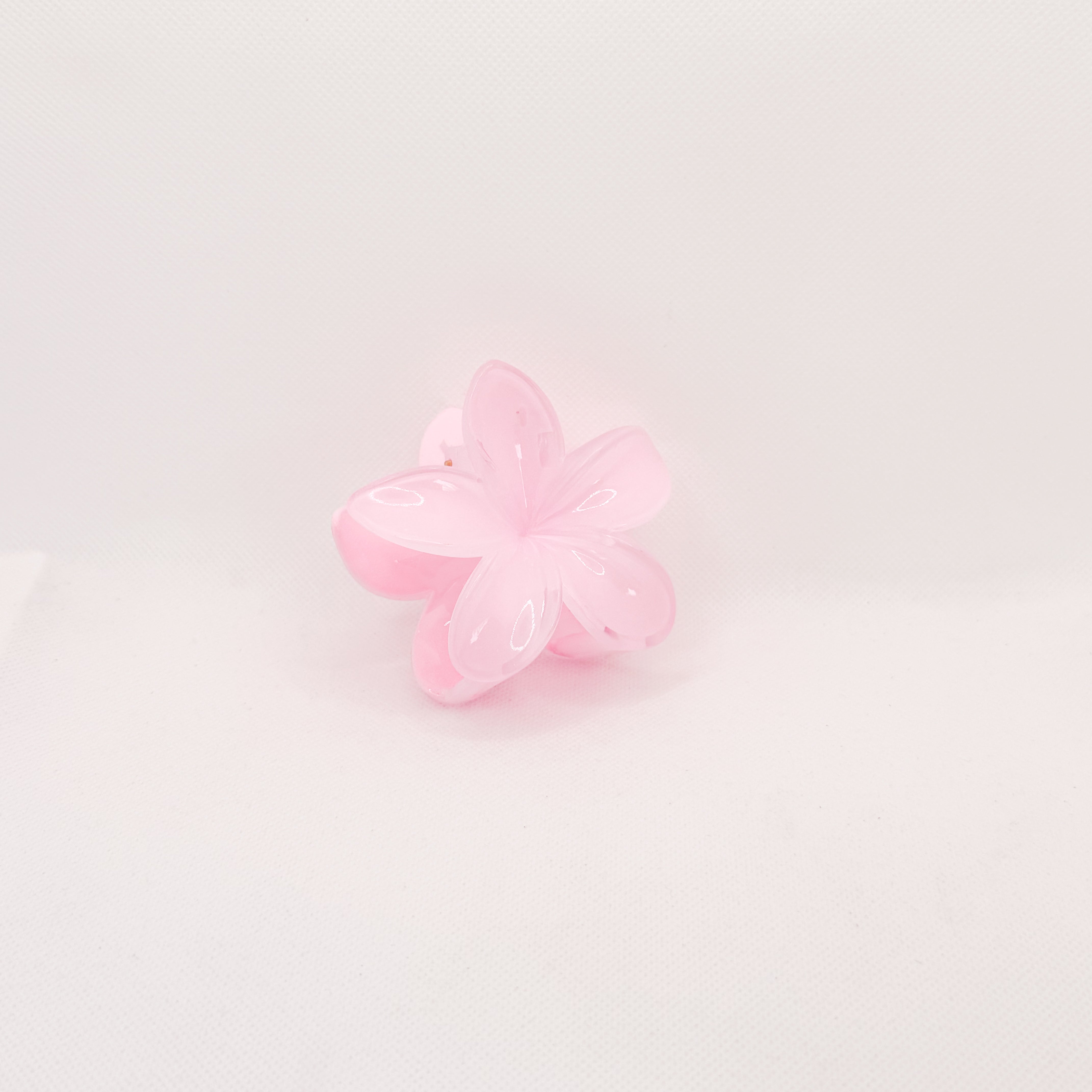 baby pink plumeria hair clip